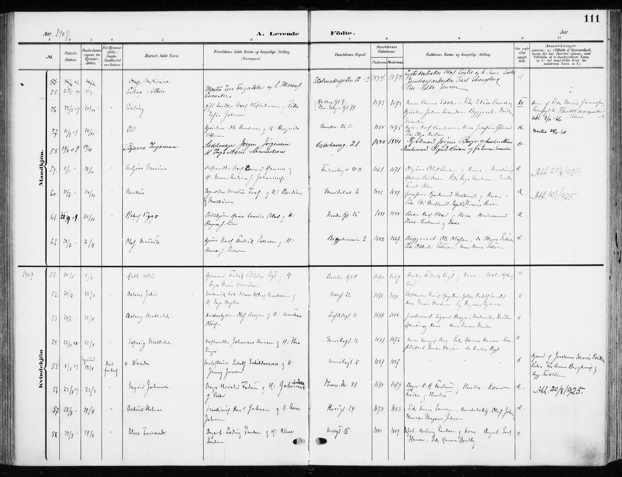 Jakob prestekontor Kirkebøker, SAO/A-10850/F/Fa/L0005b: Parish register (official) no. 5b, 1904-1922, p. 111