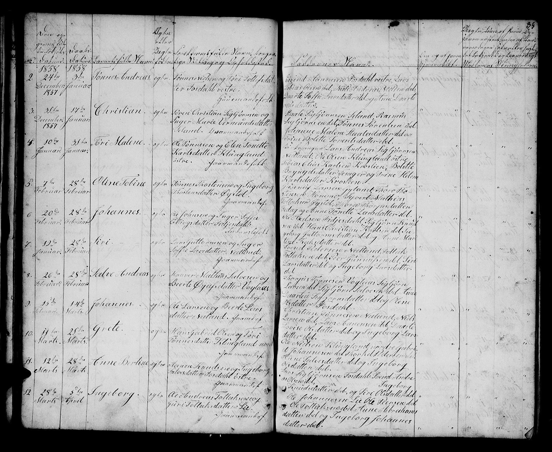 Bakke sokneprestkontor, SAK/1111-0002/F/Fb/Fbb/L0002: Parish register (copy) no. B 2, 1849-1878, p. 35