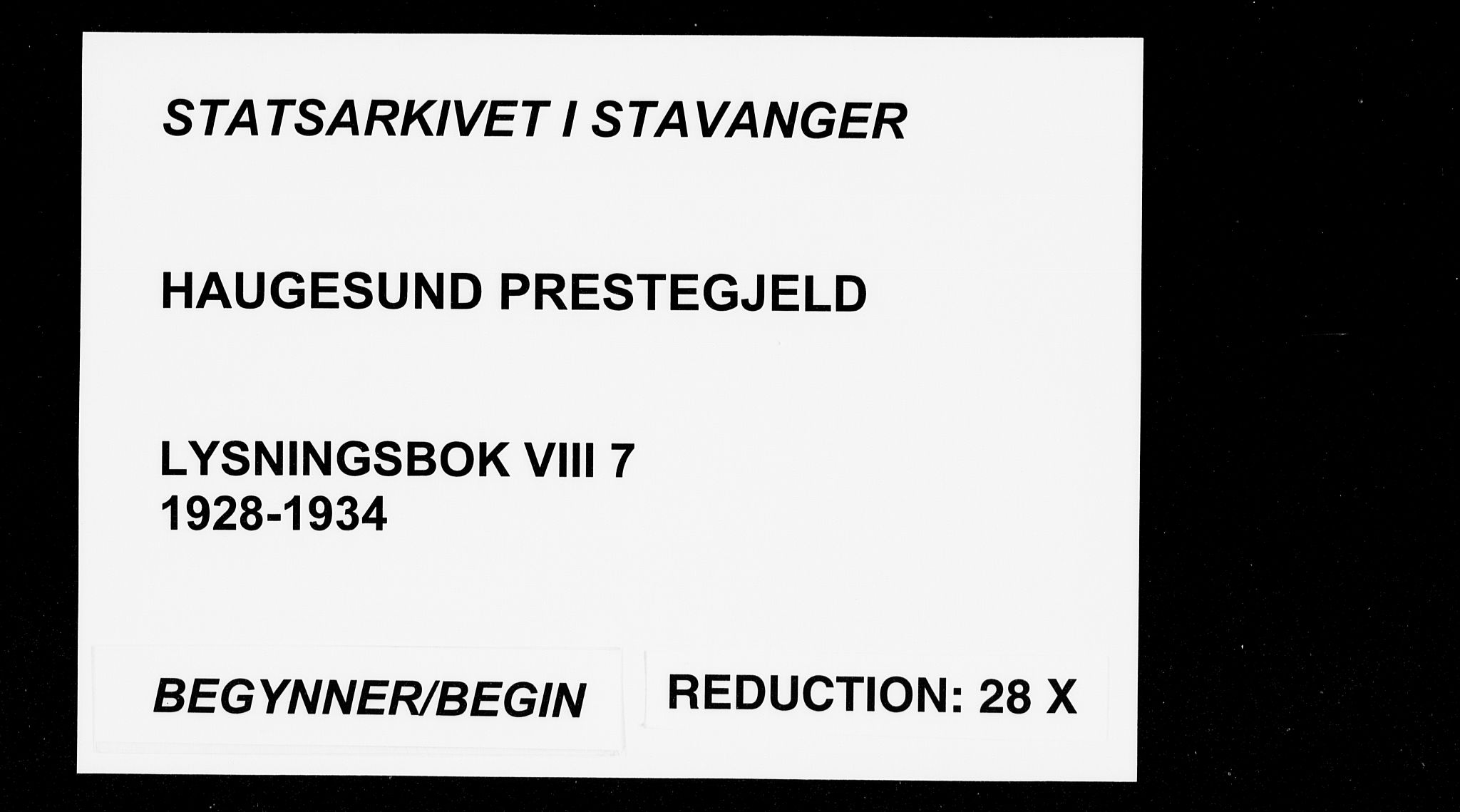 Haugesund sokneprestkontor, SAST/A -101863/I/Ie/L0007: Banns register no. VIII 7, 1928-1934