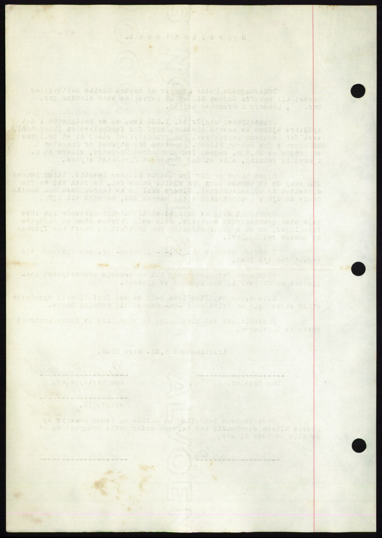 Nordmøre sorenskriveri, AV/SAT-A-4132/1/2/2Ca: Mortgage book no. B101, 1949-1949, Diary no: : 1030/1949
