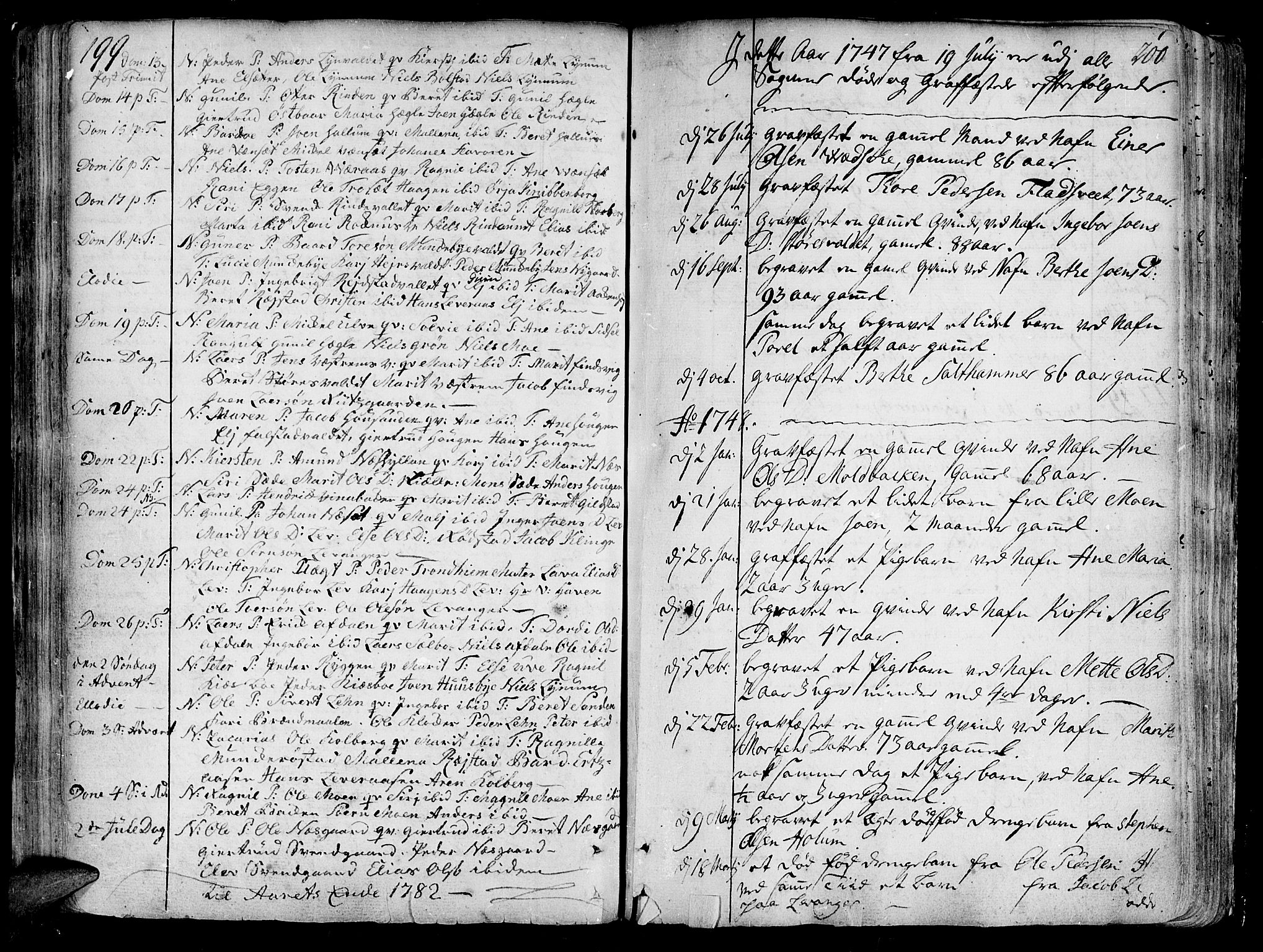 Ministerialprotokoller, klokkerbøker og fødselsregistre - Nord-Trøndelag, SAT/A-1458/717/L0141: Parish register (official) no. 717A01, 1747-1803, p. 199-200