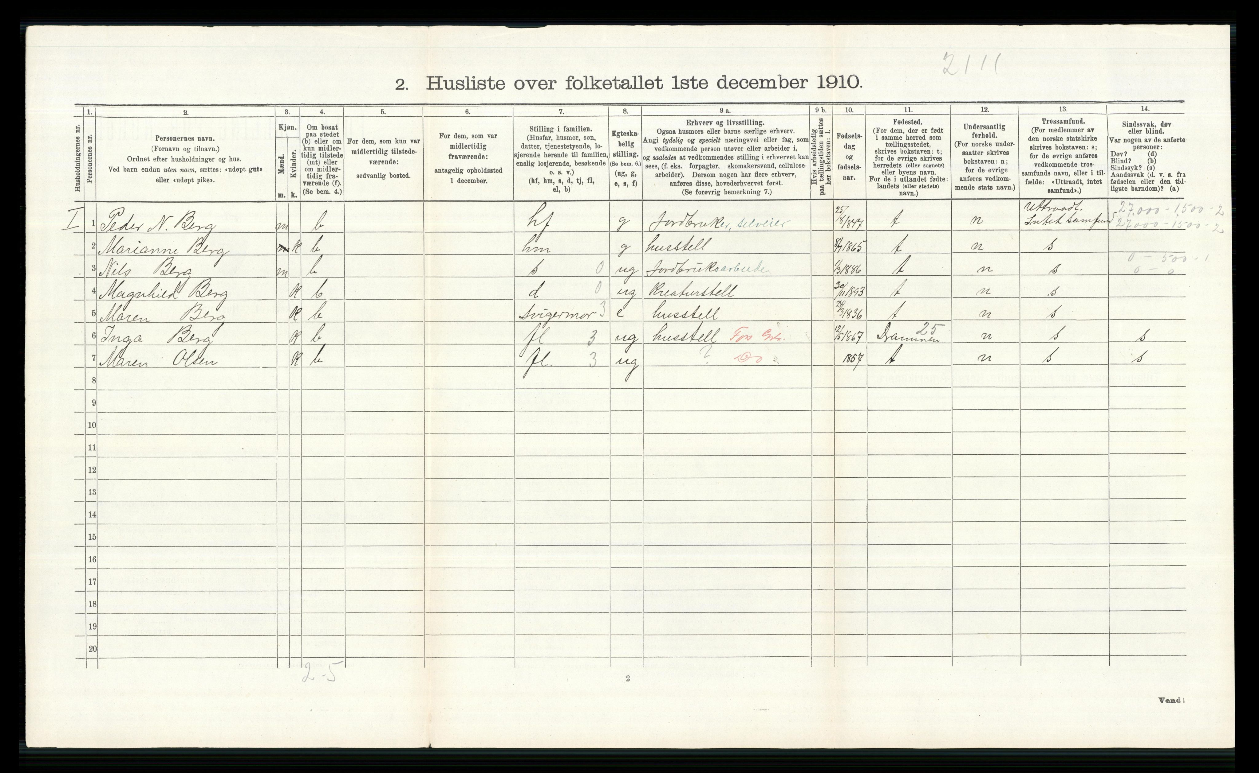 RA, 1910 census for Øvre Eiker, 1910, p. 1192