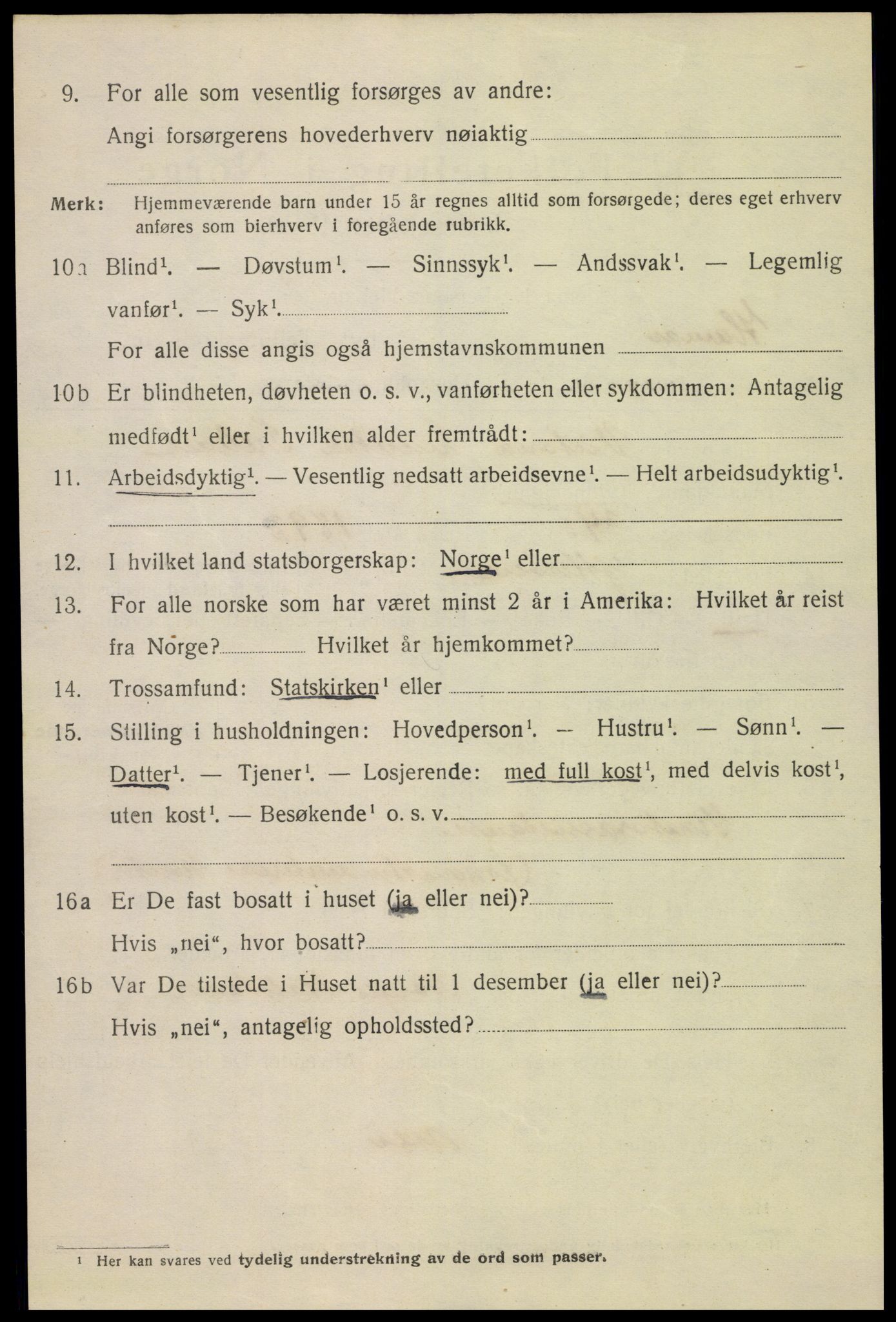 SAH, 1920 census for Hamar, 1920, p. 12708