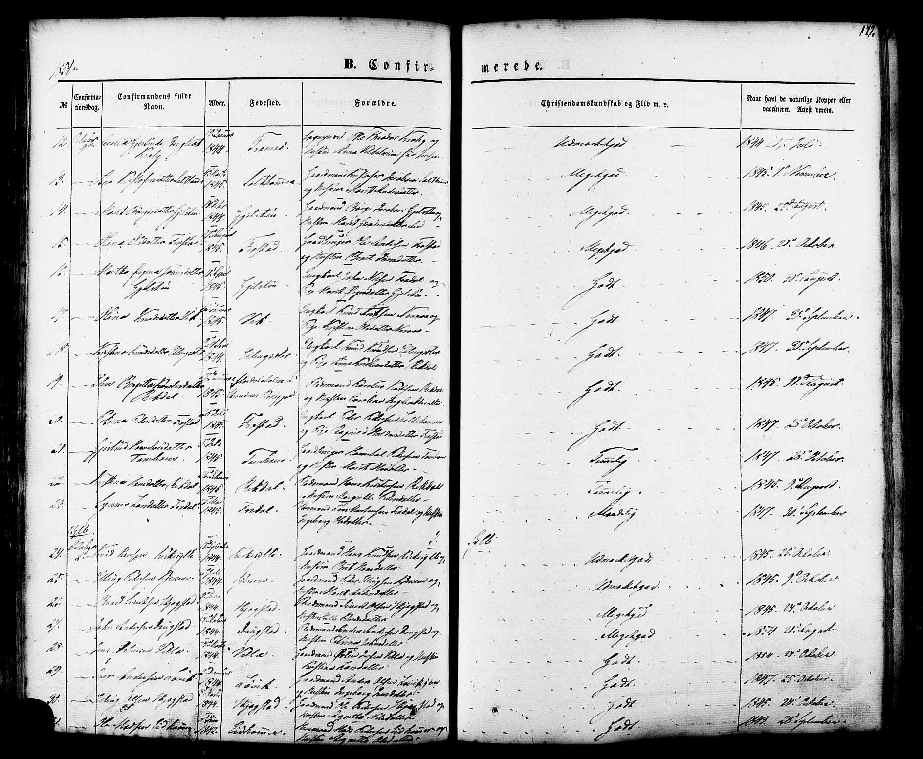 Ministerialprotokoller, klokkerbøker og fødselsregistre - Møre og Romsdal, AV/SAT-A-1454/539/L0529: Parish register (official) no. 539A02, 1848-1872, p. 179