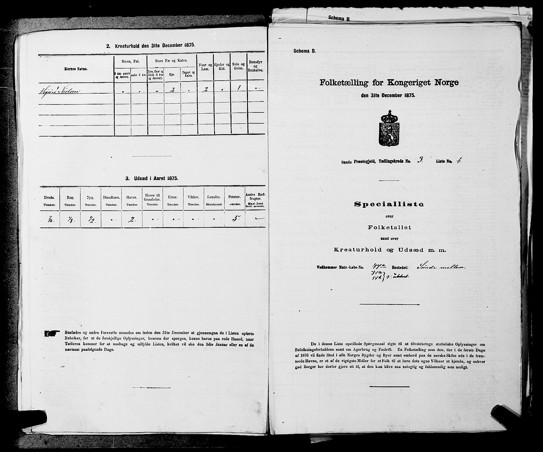 SAKO, 1875 census for 0822P Sauherad, 1875, p. 299