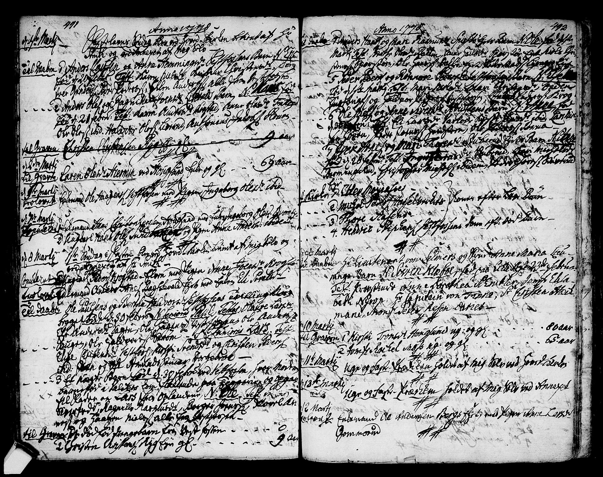 Eiker kirkebøker, AV/SAKO-A-4/F/Fa/L0008: Parish register (official) no. I 8, 1764-1788, p. 491-492