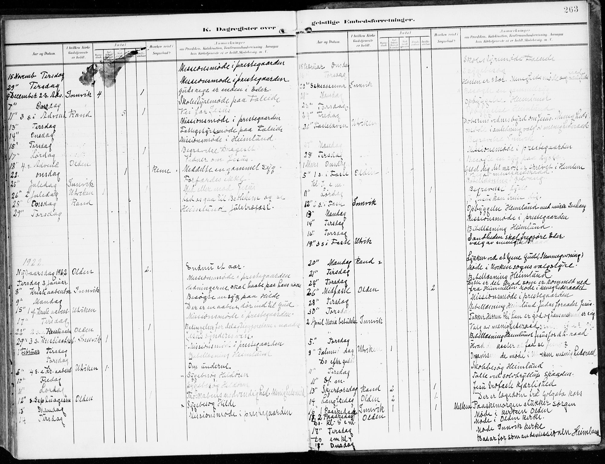Innvik sokneprestembete, SAB/A-80501: Parish register (official) no. B 2, 1903-1929, p. 263