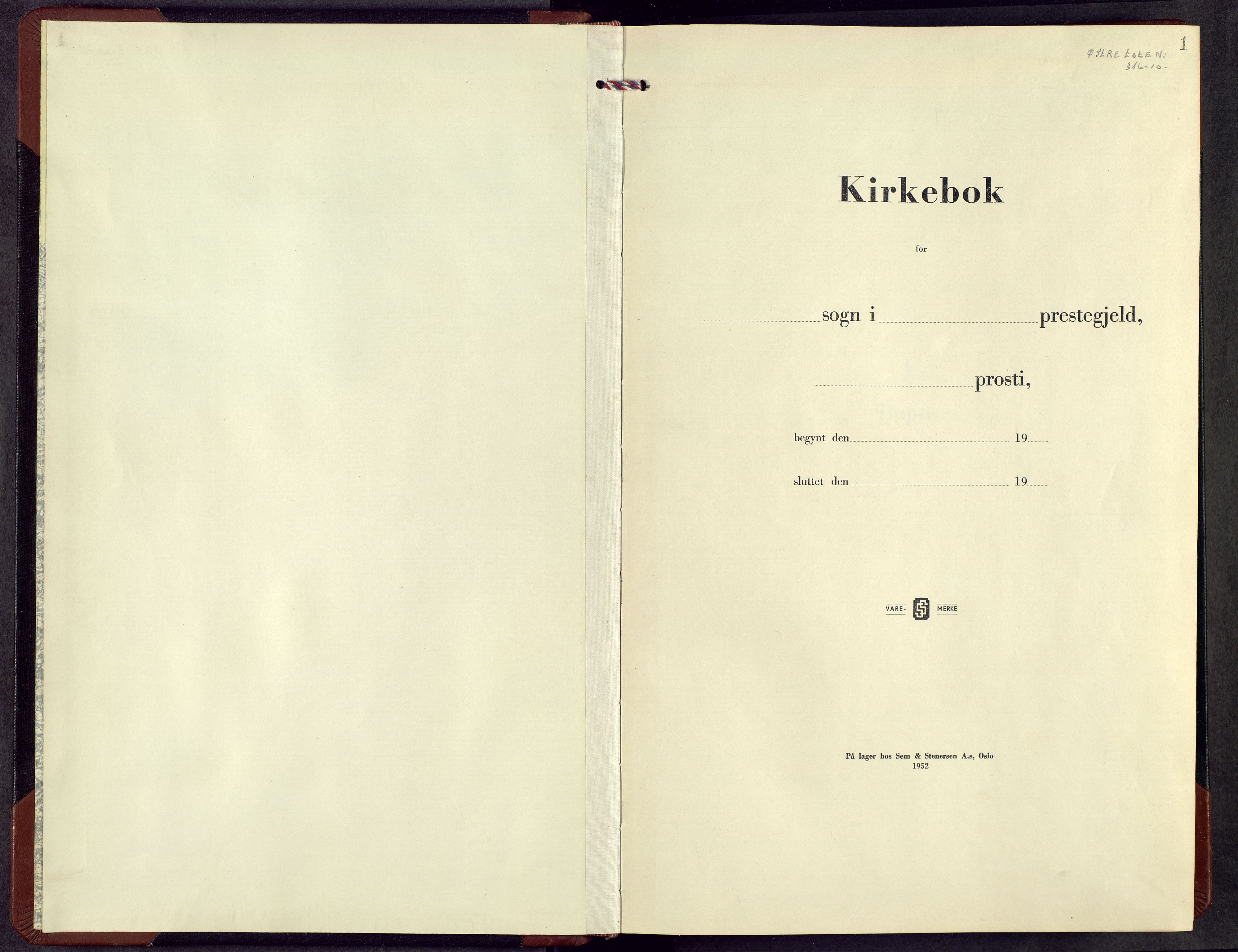 Balke prestekontor, AV/SAH-PREST-106/H/Ha/Hab/L0003: Parish register (copy) no. 3, 1952-1967, p. 1