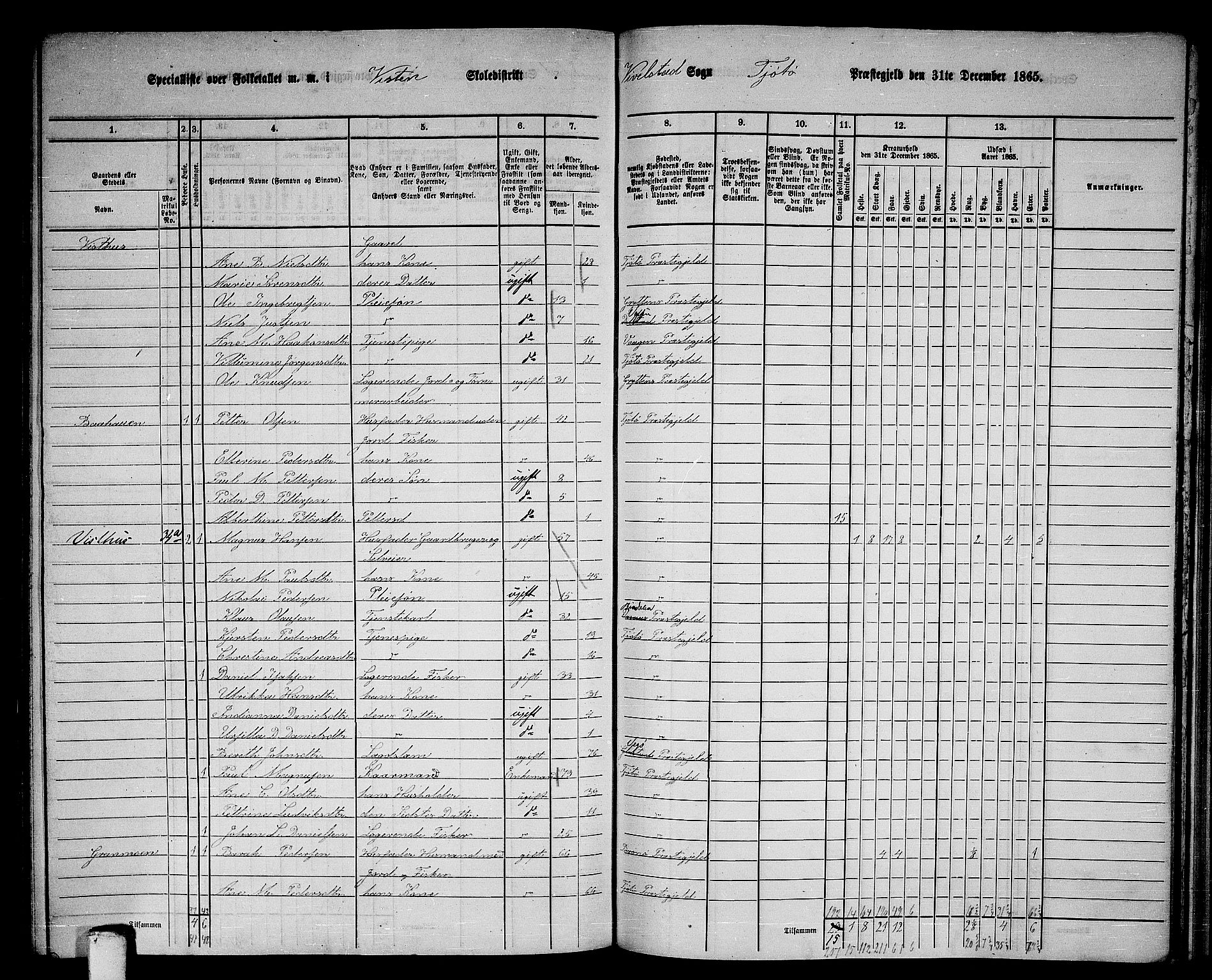 RA, 1865 census for Tjøtta, 1865, p. 118