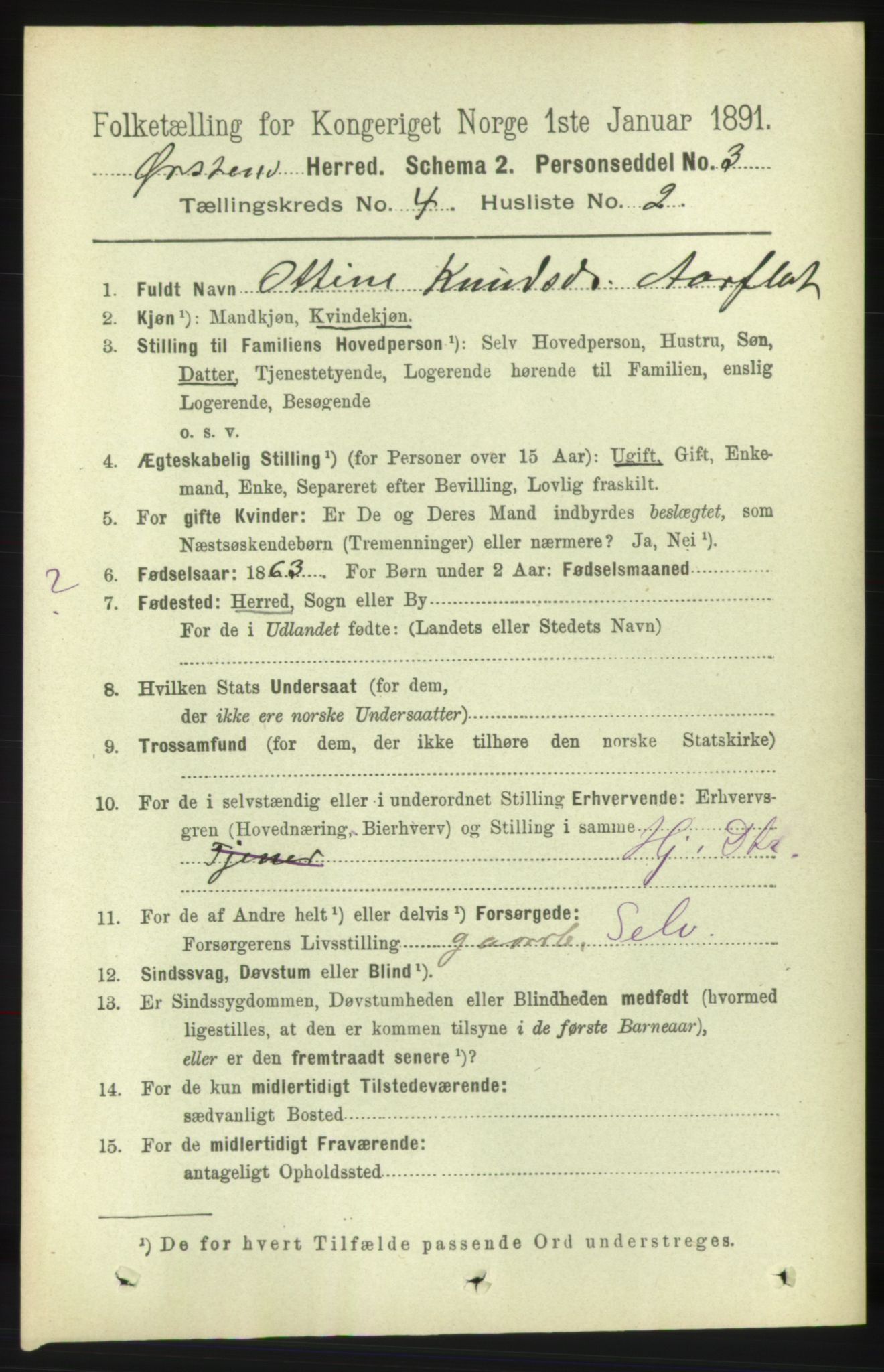 RA, 1891 census for 1520 Ørsta, 1891, p. 1685