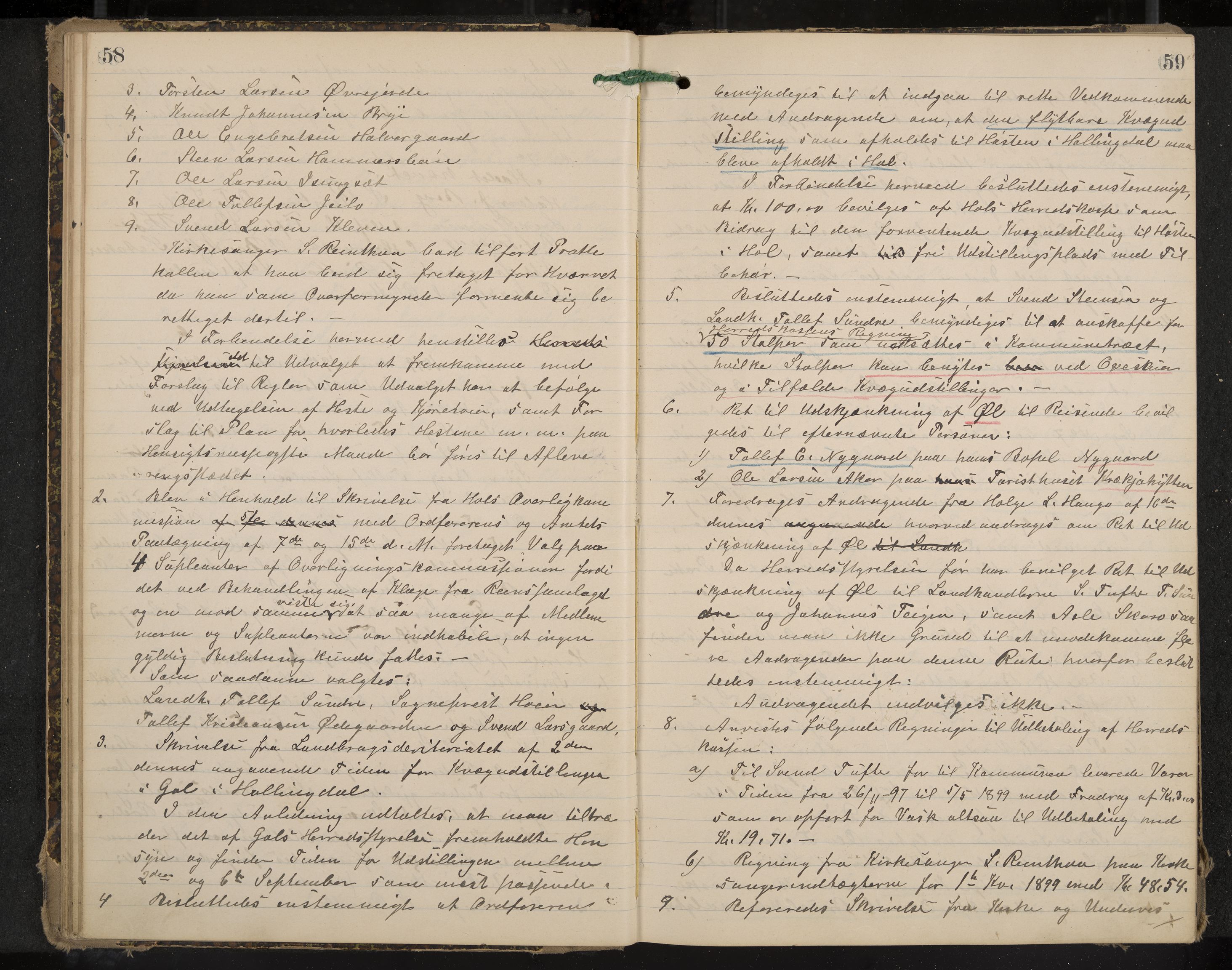 Hol formannskap og sentraladministrasjon, IKAK/0620021-1/A/L0003: Møtebok, 1897-1904, p. 58-59