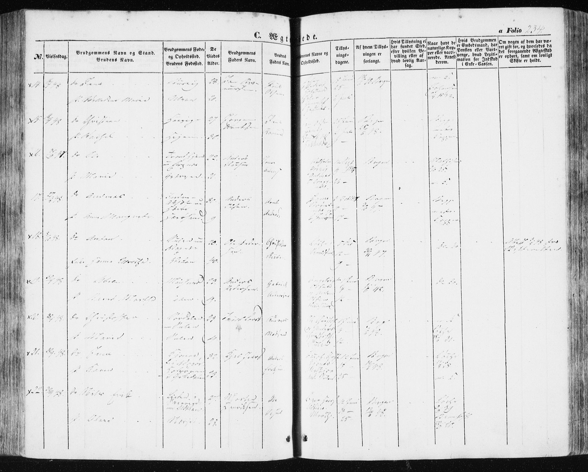 Ministerialprotokoller, klokkerbøker og fødselsregistre - Sør-Trøndelag, AV/SAT-A-1456/634/L0529: Parish register (official) no. 634A05, 1843-1851, p. 234