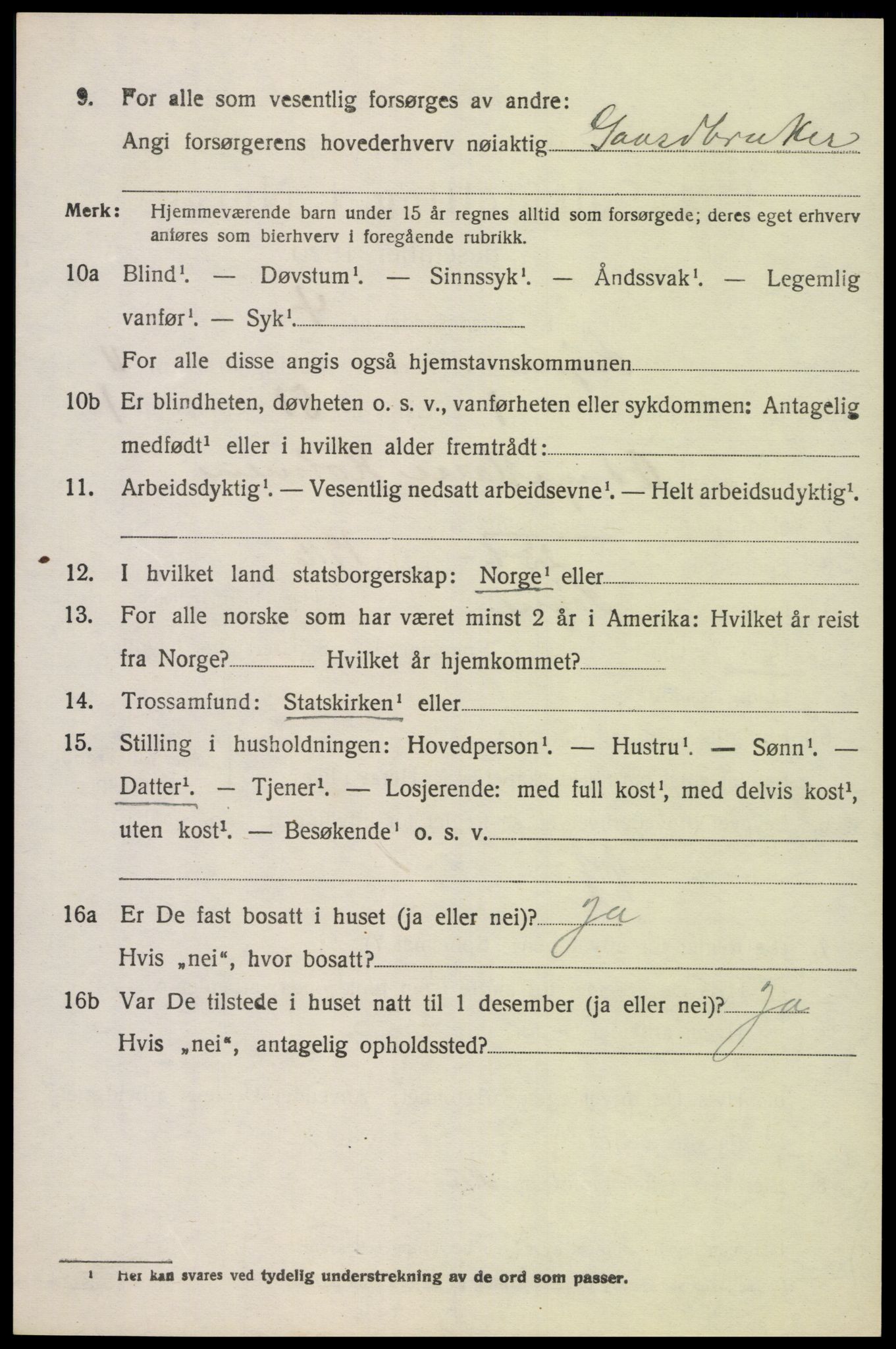 SAK, 1920 census for Søgne, 1920, p. 5606