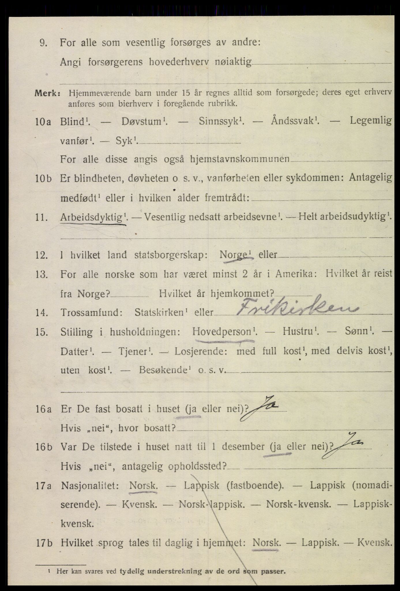 SAT, 1920 census for Træna, 1920, p. 257