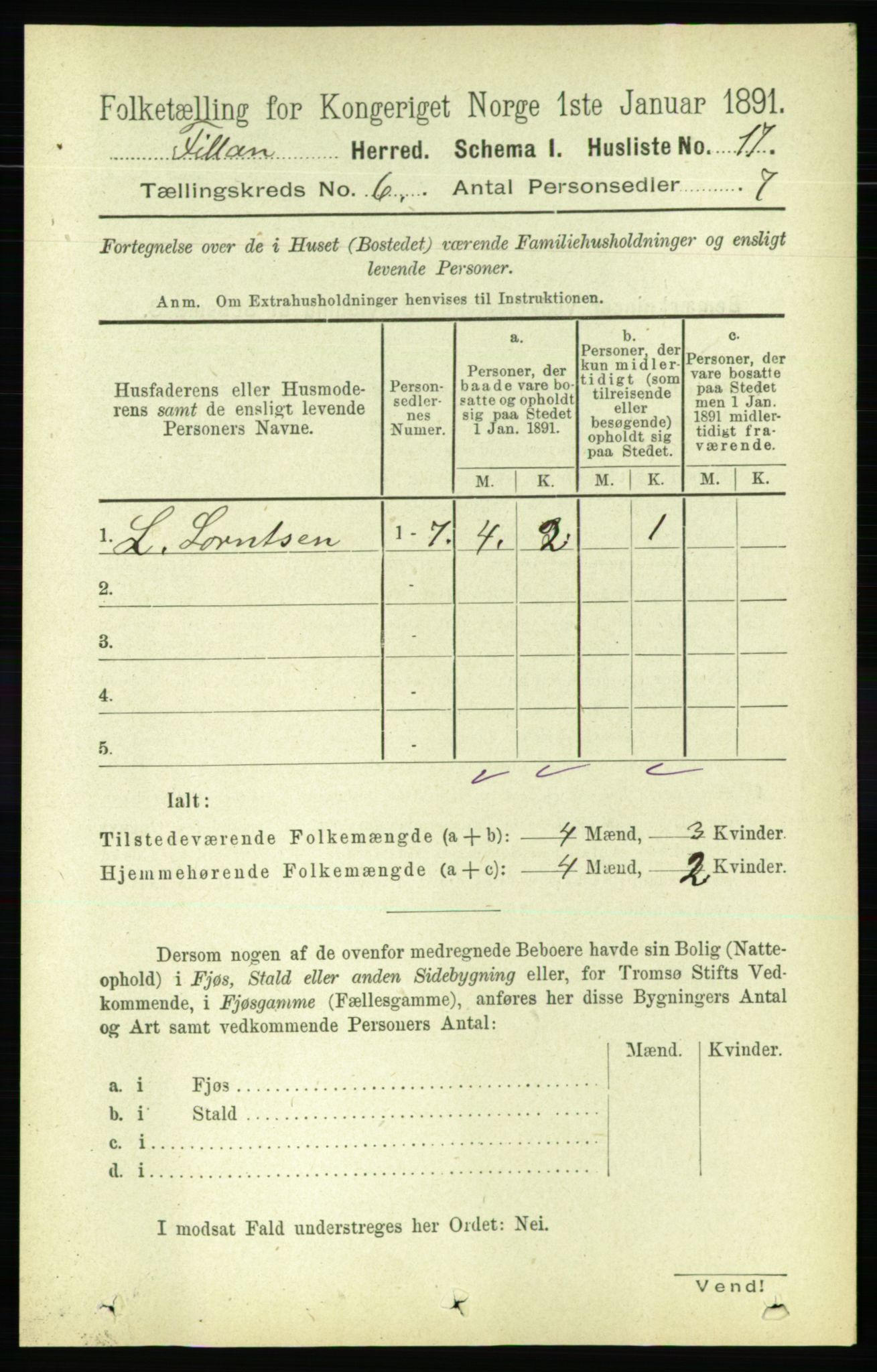 RA, 1891 census for 1616 Fillan, 1891, p. 1236