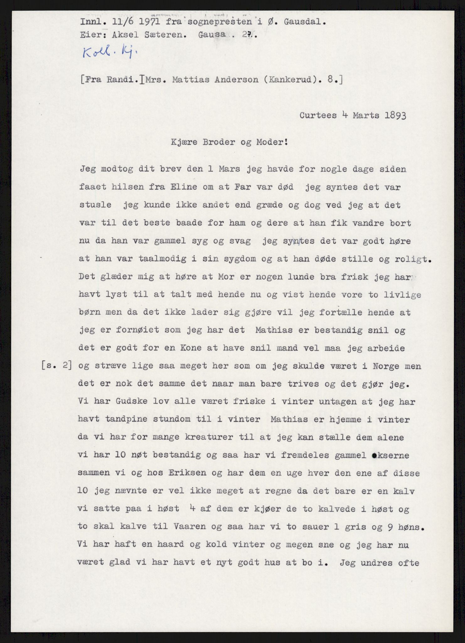Samlinger til kildeutgivelse, Amerikabrevene, AV/RA-EA-4057/F/L0015: Innlån fra Oppland: Sæteren - Vigerust, 1838-1914, p. 213