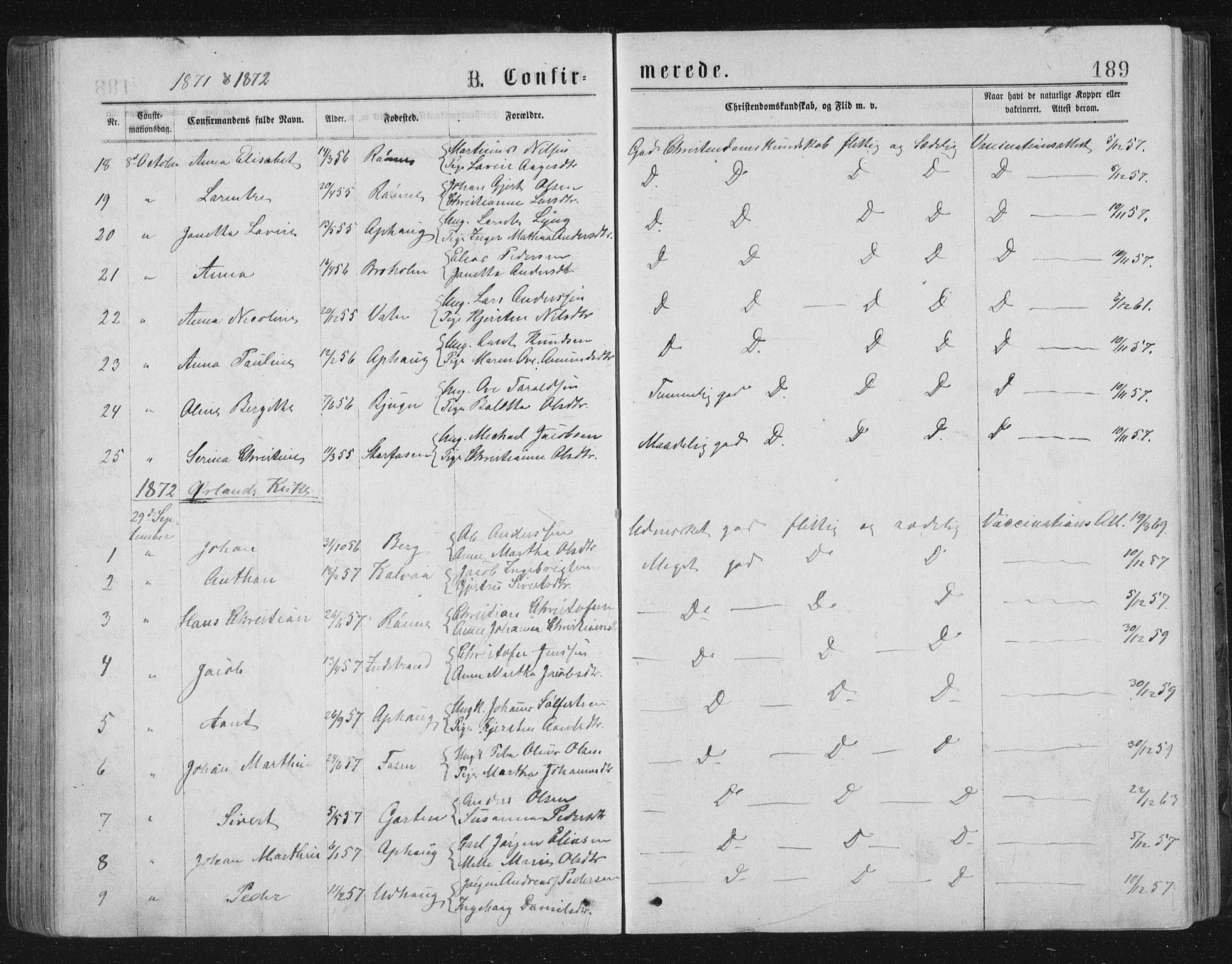 Ministerialprotokoller, klokkerbøker og fødselsregistre - Sør-Trøndelag, SAT/A-1456/659/L0745: Parish register (copy) no. 659C02, 1869-1892, p. 189