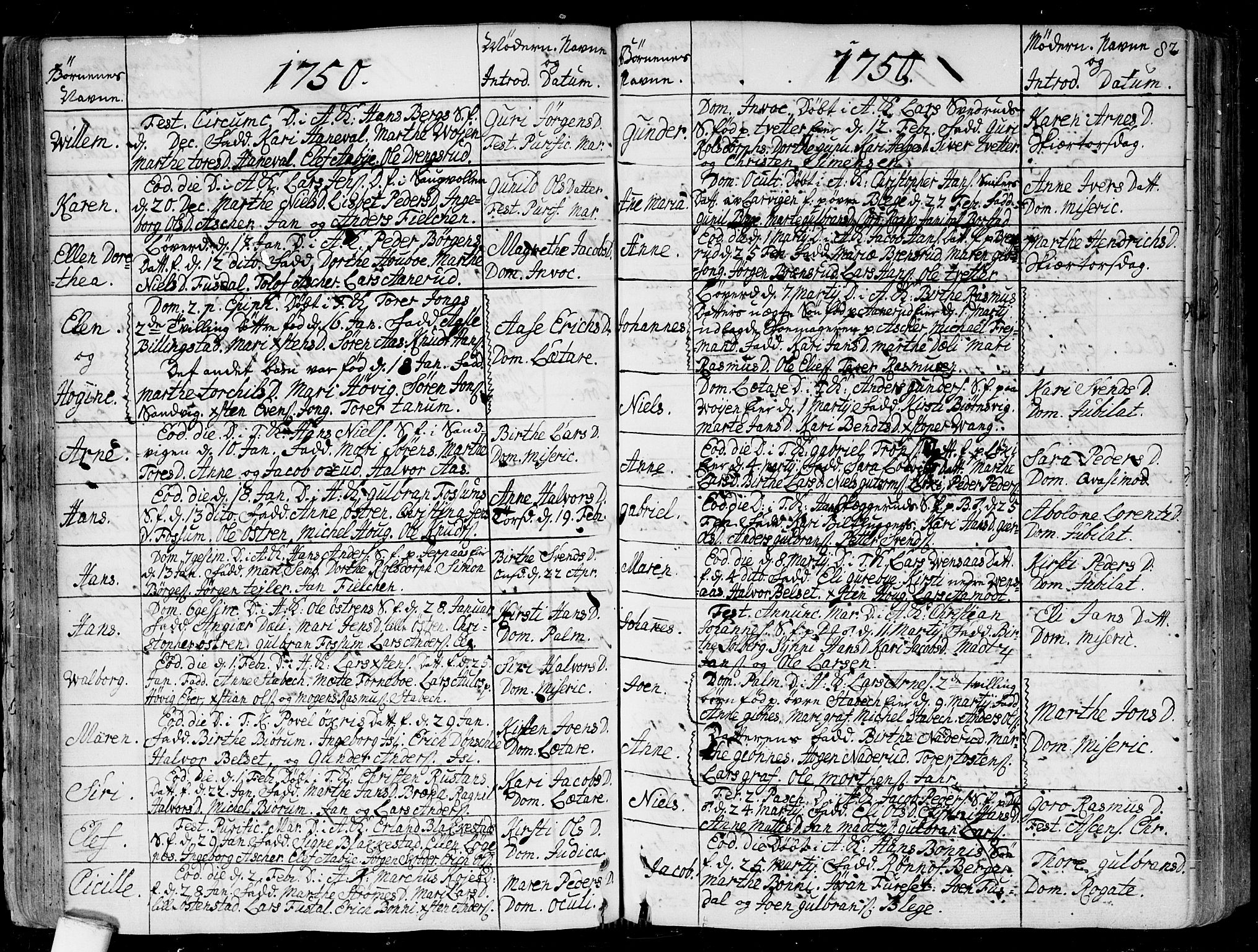 Asker prestekontor Kirkebøker, SAO/A-10256a/F/Fa/L0002: Parish register (official) no. I 2, 1733-1766, p. 82