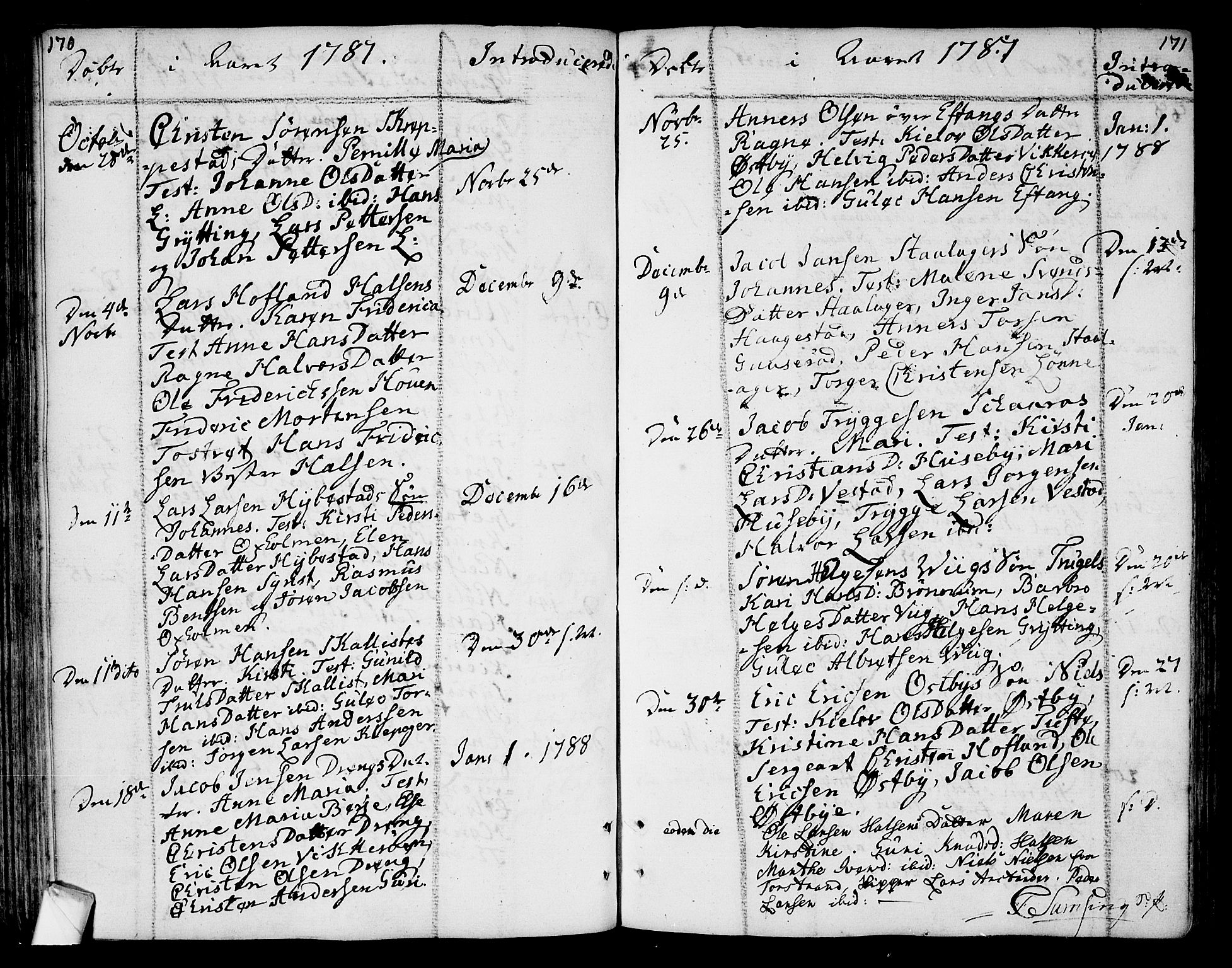 Tjølling kirkebøker, AV/SAKO-A-60/F/Fa/L0004: Parish register (official) no. 4, 1779-1817, p. 170-171