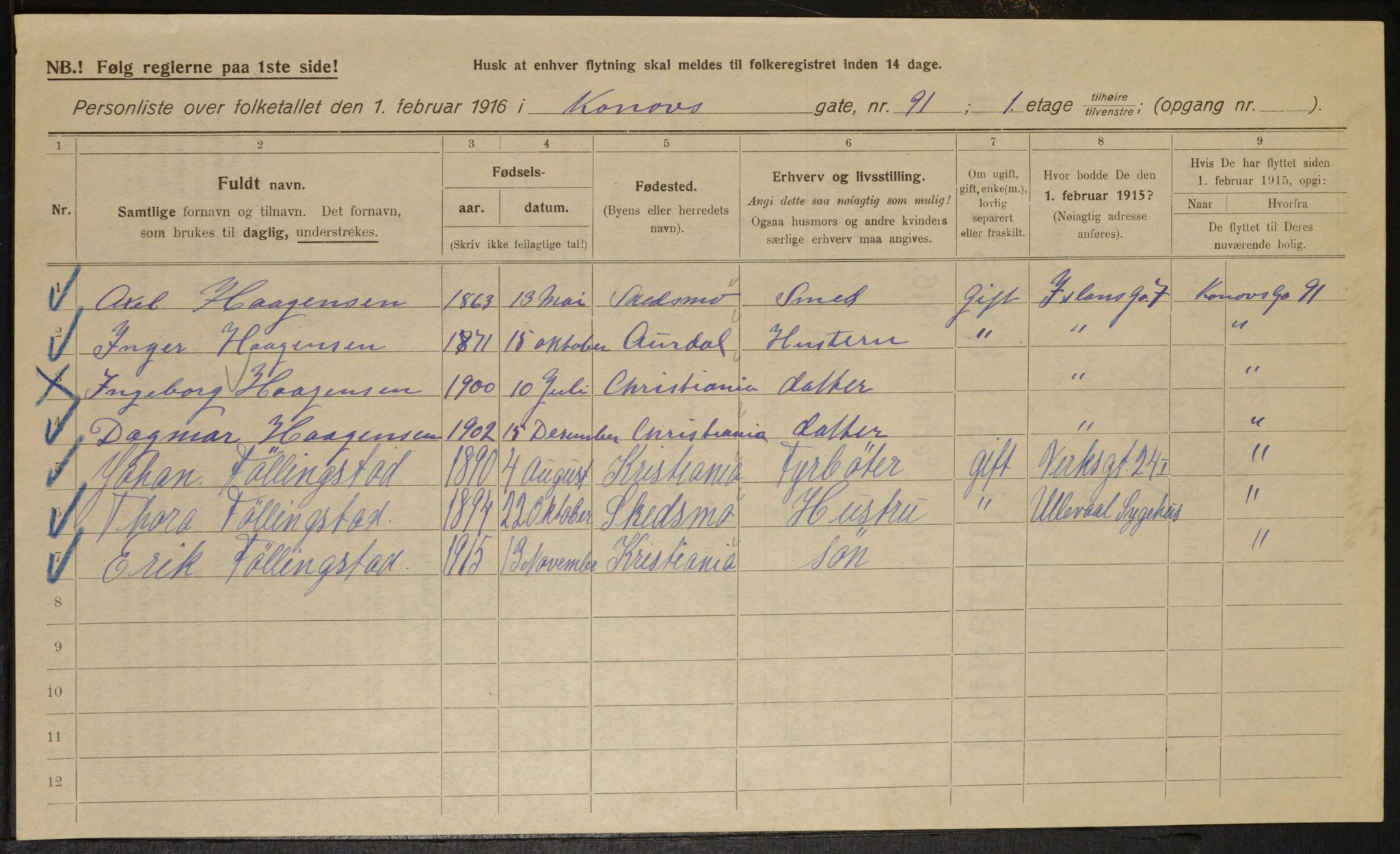 OBA, Municipal Census 1916 for Kristiania, 1916, p. 54570