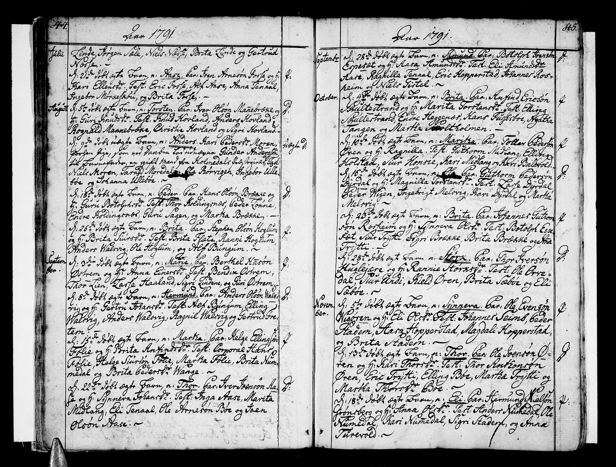Vik sokneprestembete, SAB/A-81501: Parish register (official) no. A 5, 1787-1820, p. 44-45