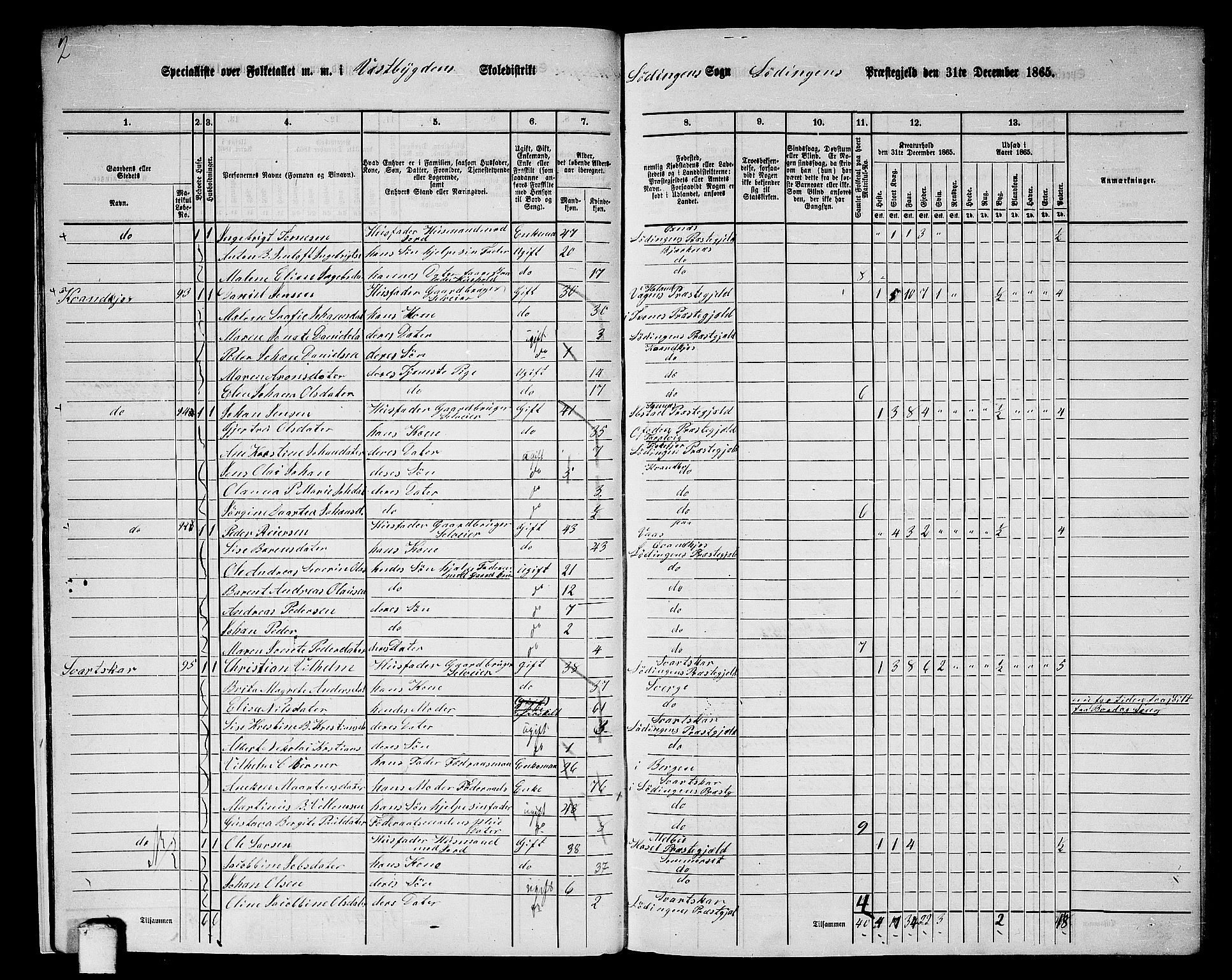 RA, 1865 census for Lødingen, 1865, p. 15