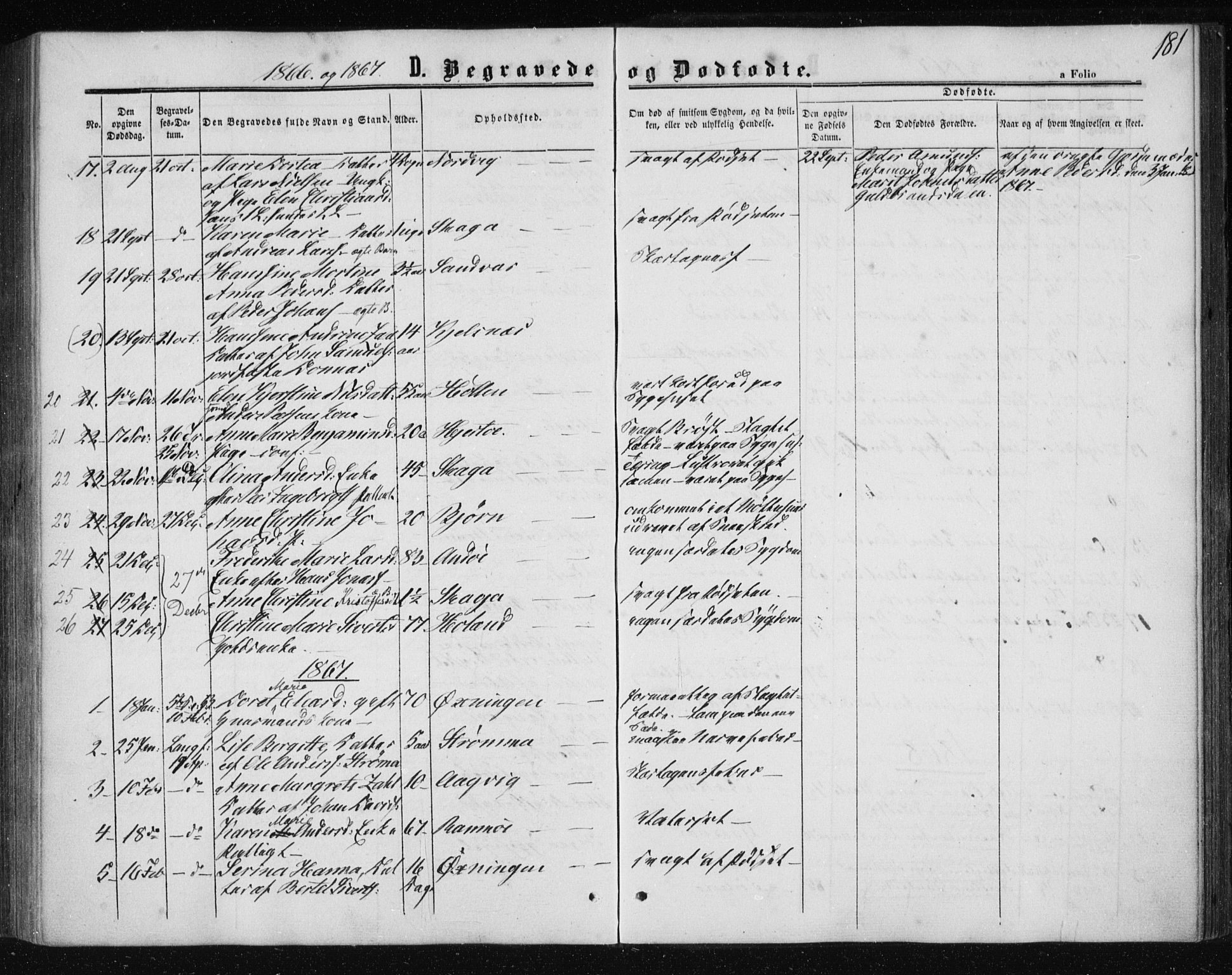 Ministerialprotokoller, klokkerbøker og fødselsregistre - Nordland, AV/SAT-A-1459/834/L0505: Parish register (official) no. 834A03, 1862-1871, p. 181