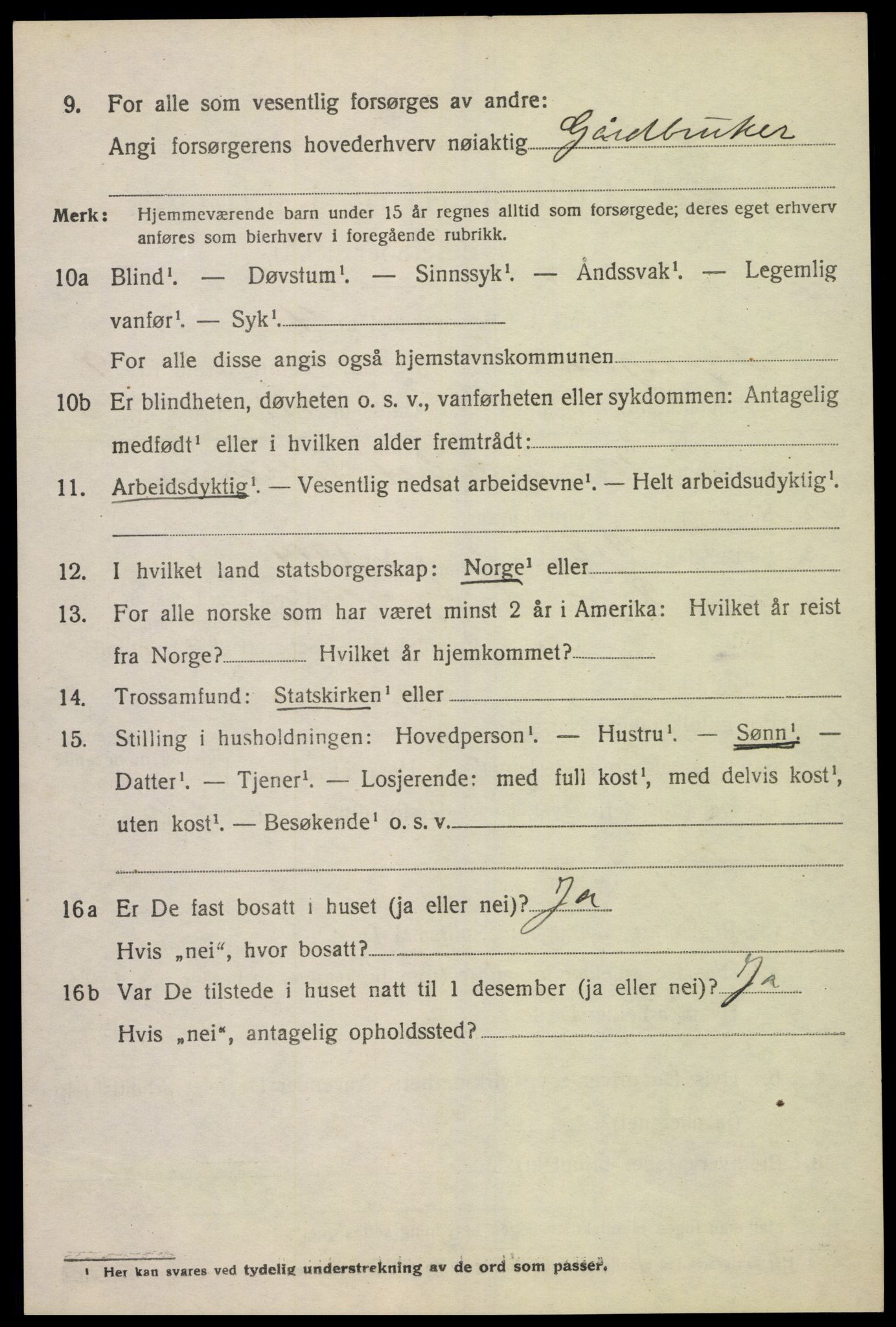 SAK, 1920 census for Lyngdal, 1920, p. 4798