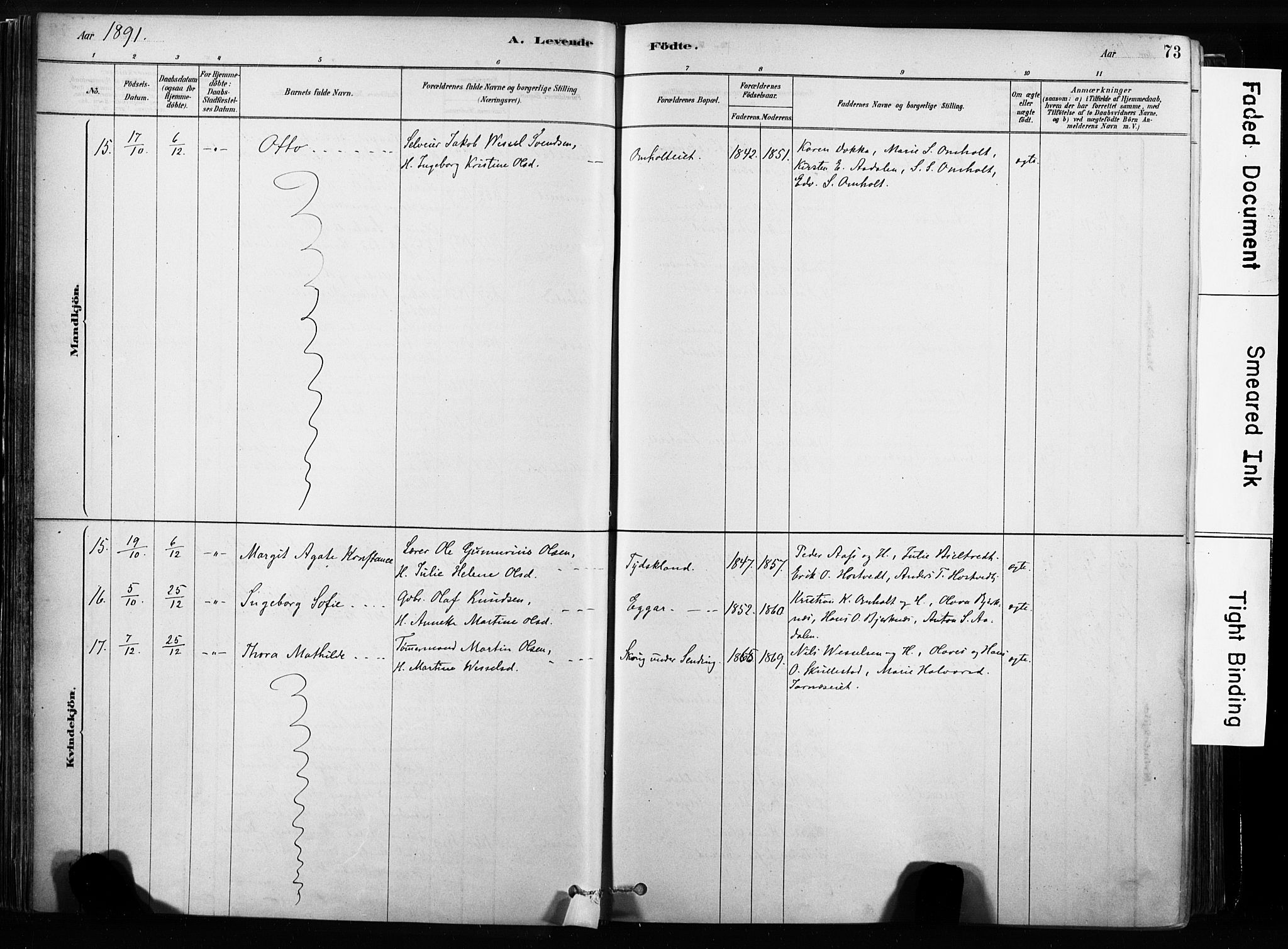 Sandsvær kirkebøker, SAKO/A-244/F/Fb/L0001: Parish register (official) no. II 1, 1878-1906, p. 73