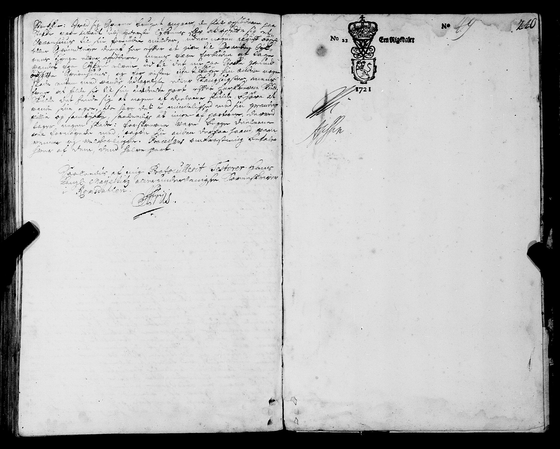 Romsdal sorenskriveri, SAT/A-4149/1/1/1A/L0009: Tingbok, 1722-1728, p. 239b-240a