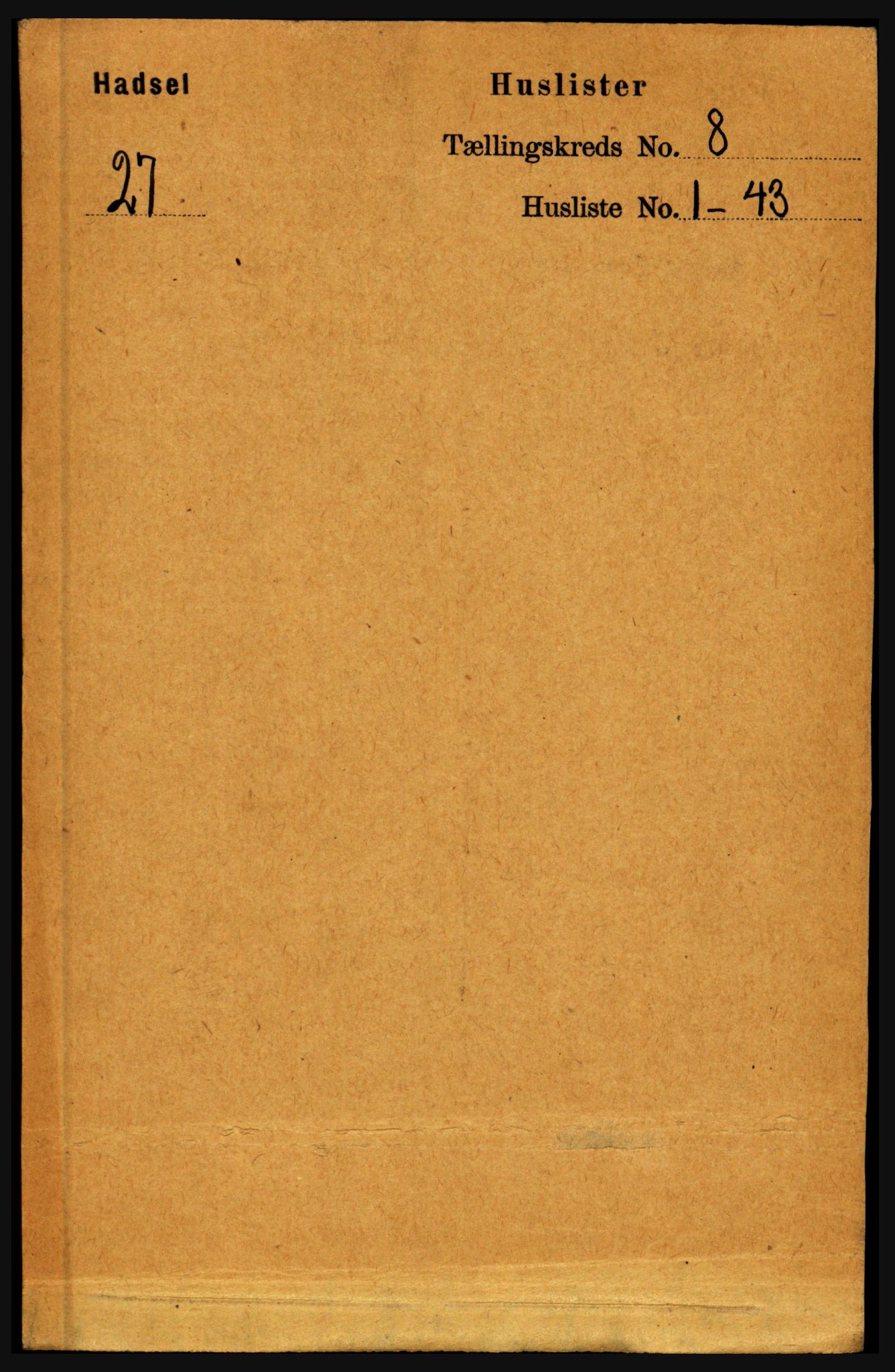 RA, 1891 census for 1866 Hadsel, 1891, p. 3531