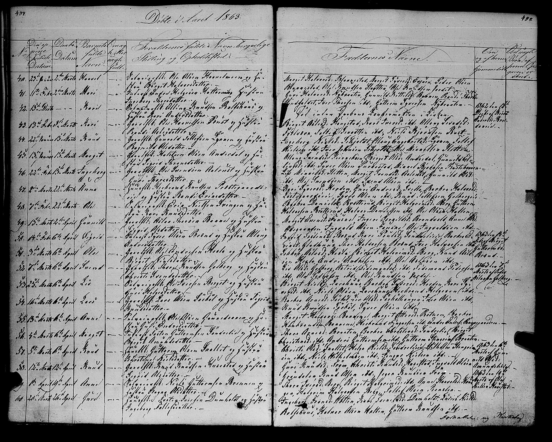 Gol kirkebøker, SAKO/A-226/F/Fa/L0002: Parish register (official) no. I 2, 1837-1863, p. 497-498