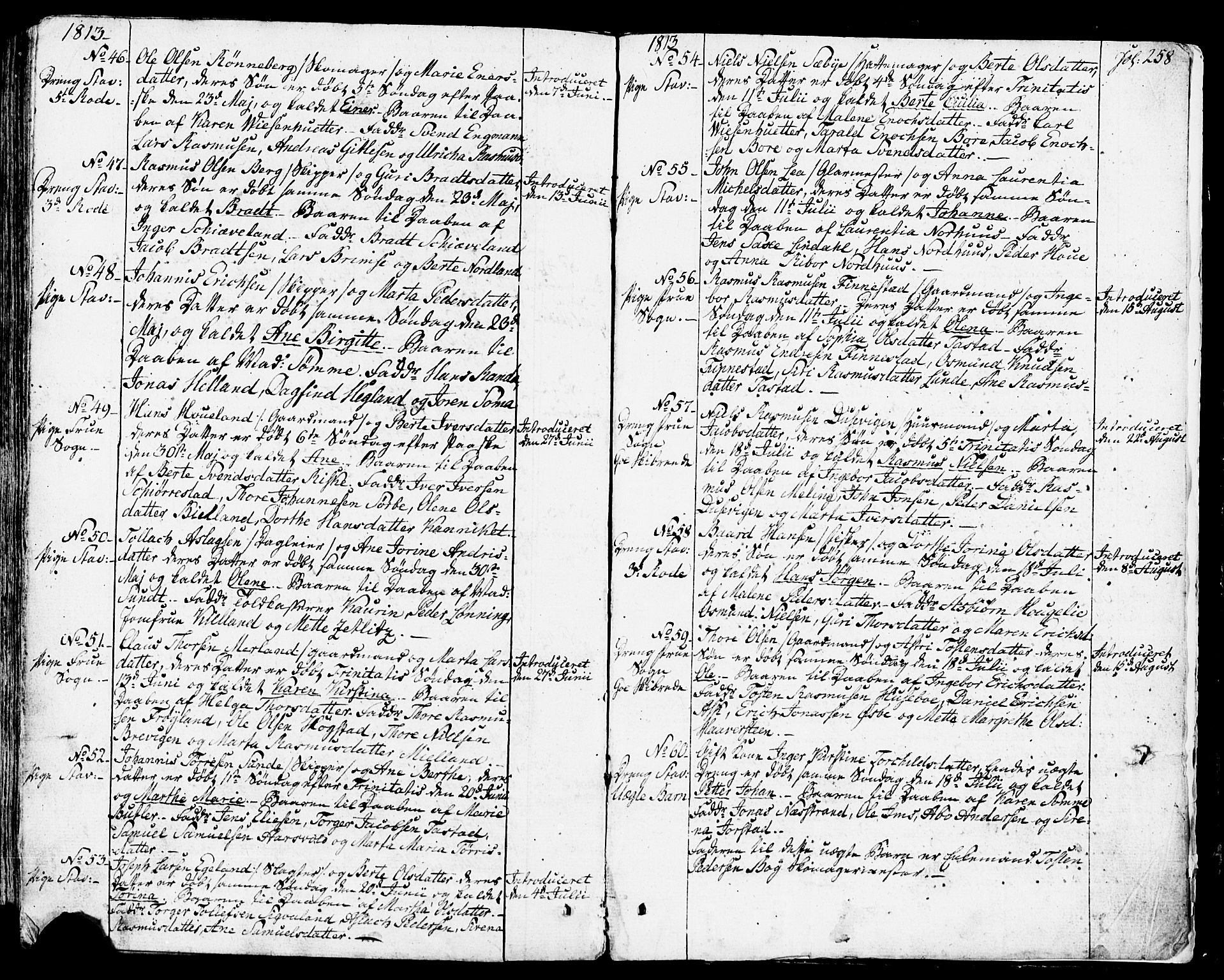 Domkirken sokneprestkontor, SAST/A-101812/001/30/30BB/L0007: Parish register (copy) no. B 7, 1791-1813, p. 258