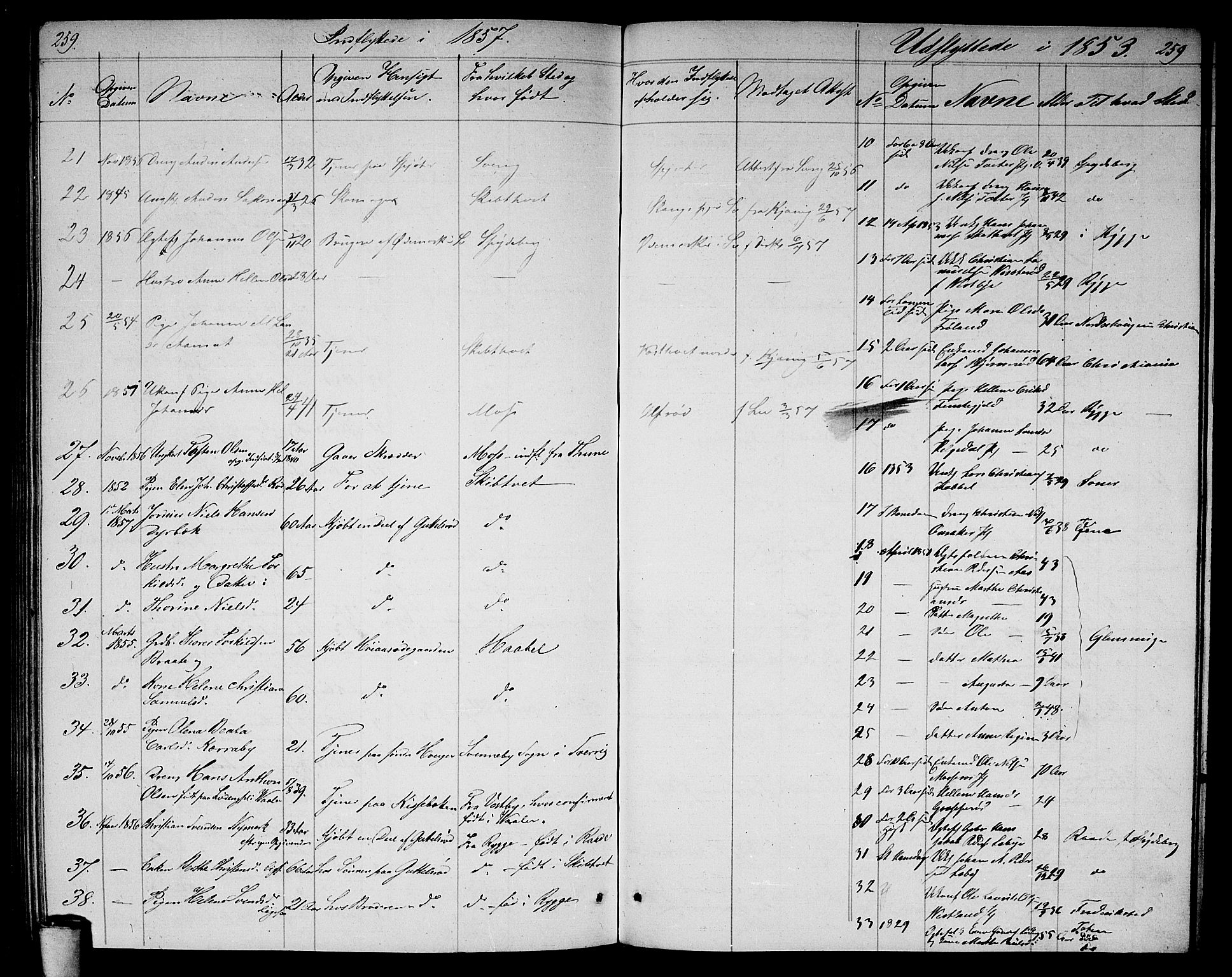 Våler prestekontor Kirkebøker, AV/SAO-A-11083/G/Ga/L0002: Parish register (copy) no. I 2, 1839-1860, p. 259