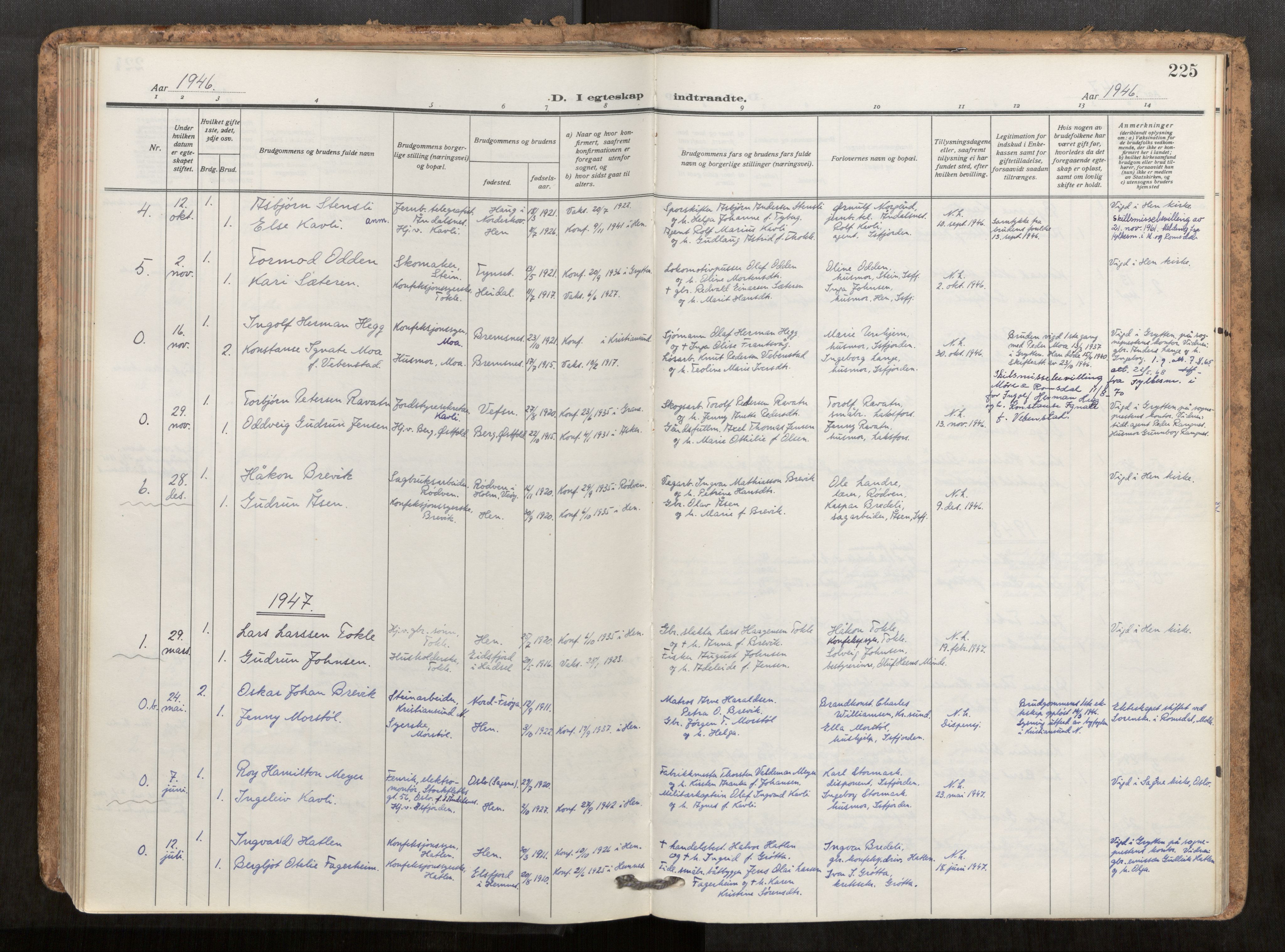 Ministerialprotokoller, klokkerbøker og fødselsregistre - Møre og Romsdal, AV/SAT-A-1454/545/L0596: Parish register (official) no. 545A04, 1921-1956, p. 225