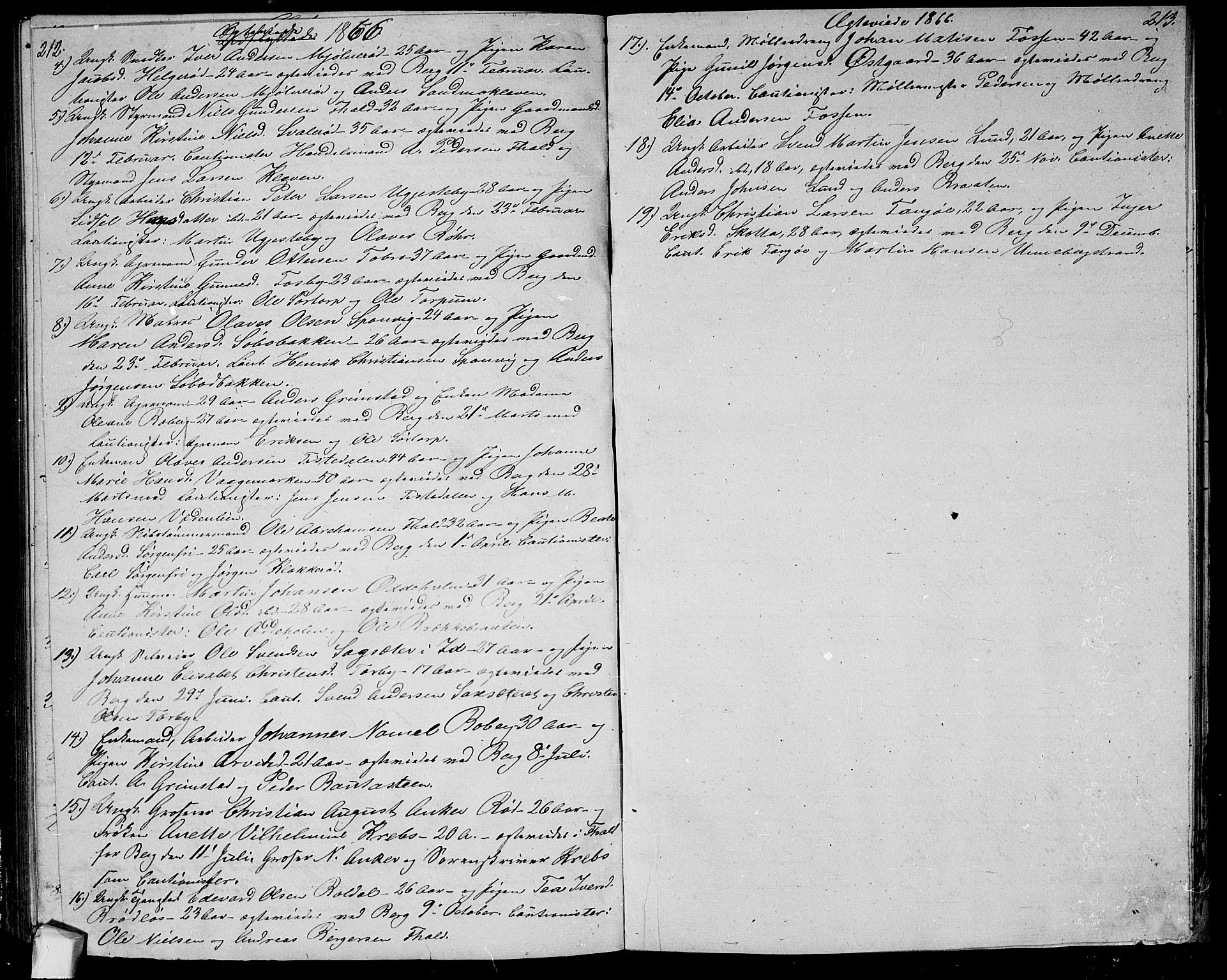 Berg prestekontor Kirkebøker, AV/SAO-A-10902/G/Ga/L0003: Parish register (copy) no.  I 3, 1850-1866, p. 212-213