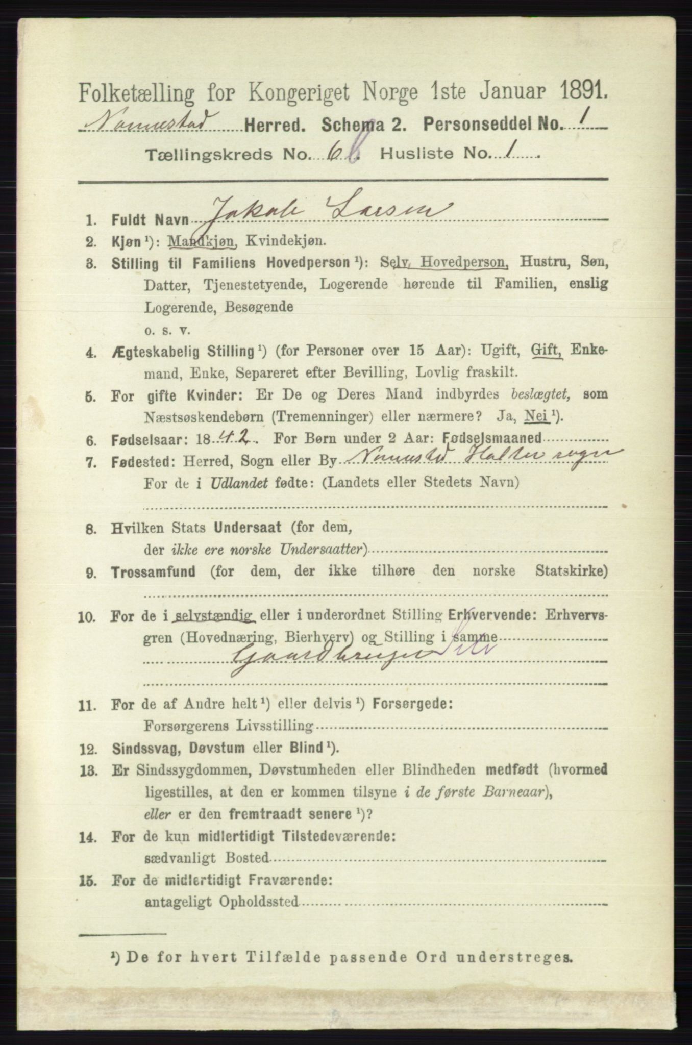 RA, 1891 census for 0238 Nannestad, 1891, p. 3418
