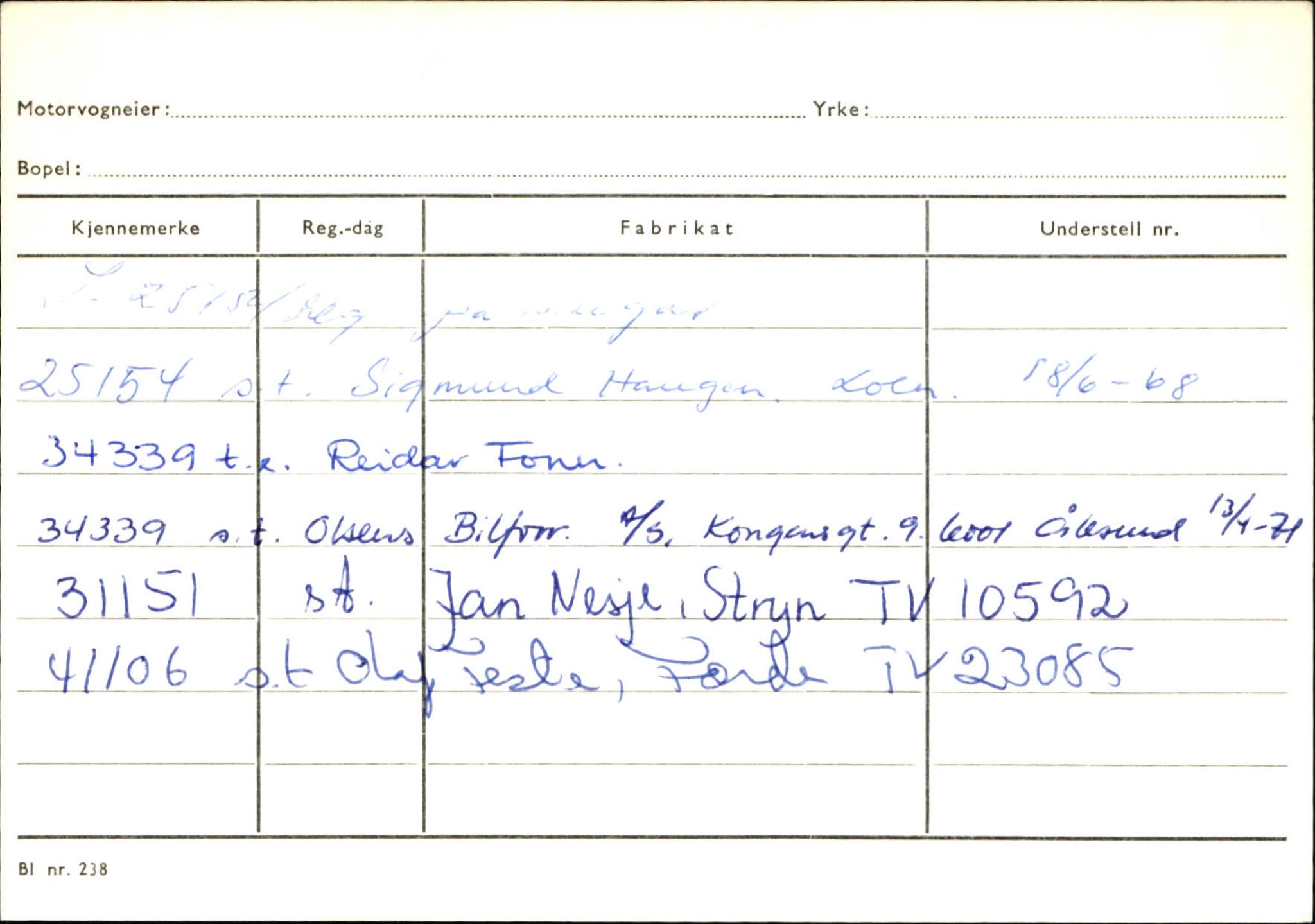 Statens vegvesen, Sogn og Fjordane vegkontor, AV/SAB-A-5301/4/F/L0131: Eigarregister Høyanger P-Å. Stryn S-Å, 1945-1975, p. 1605