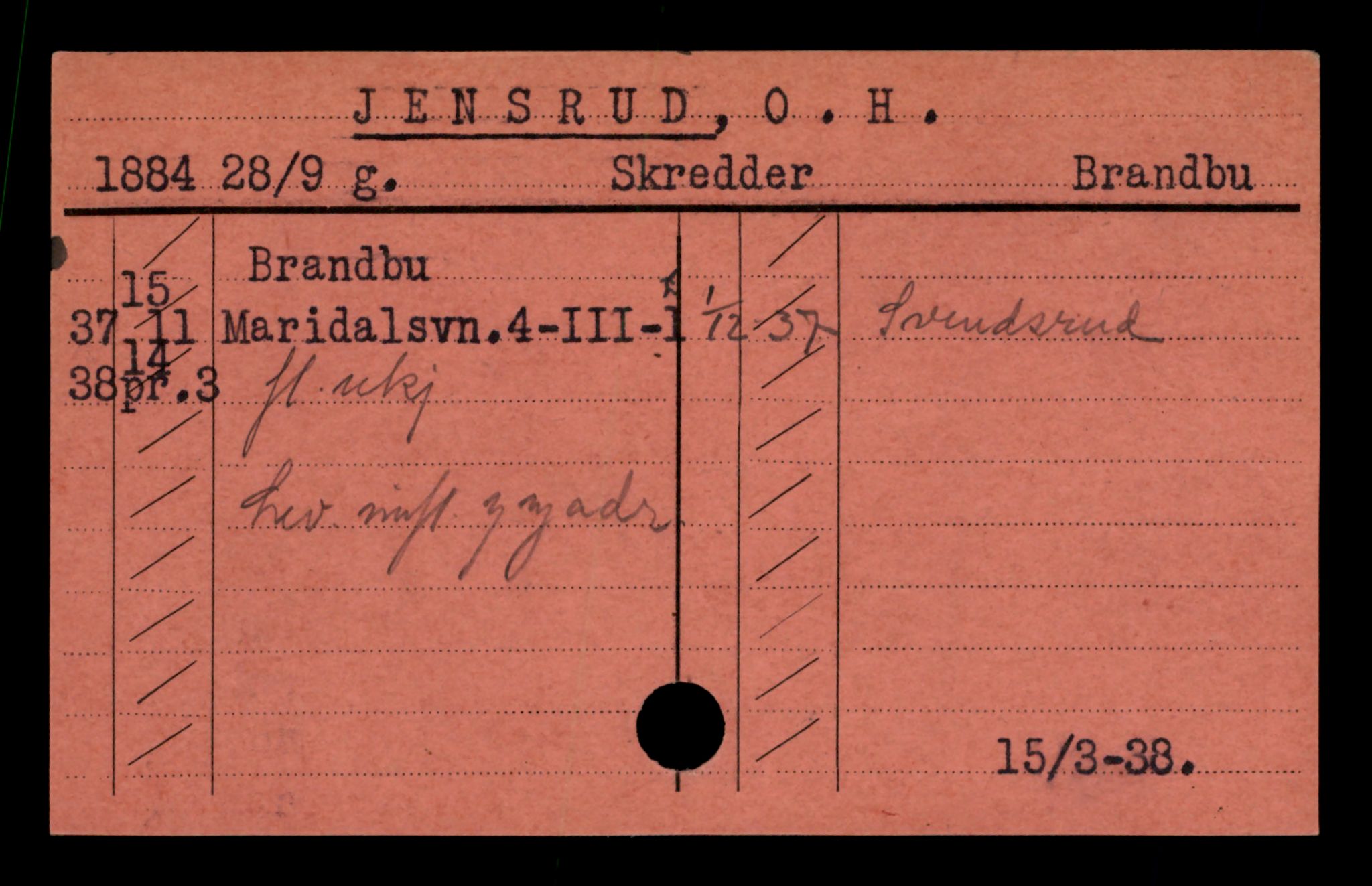 Oslo folkeregister, Registerkort, AV/SAO-A-11715/D/Da/L0041: Menn: Jensrud Erik - Johansen Georg, 1906-1919