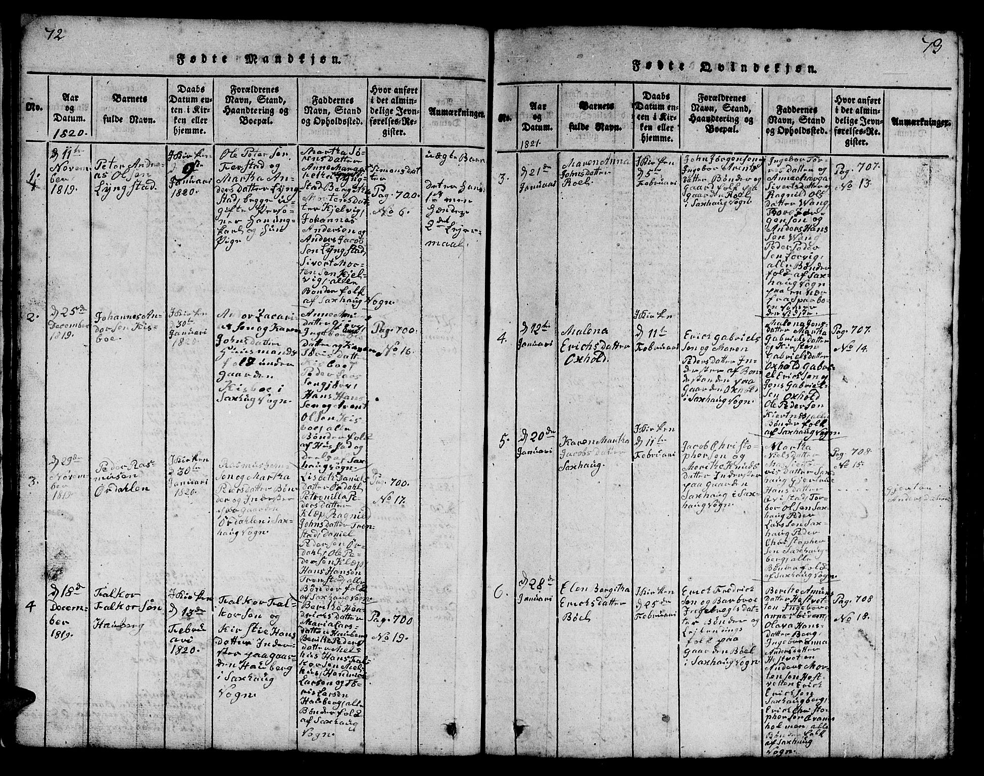 Ministerialprotokoller, klokkerbøker og fødselsregistre - Nord-Trøndelag, SAT/A-1458/730/L0298: Parish register (copy) no. 730C01, 1816-1849, p. 72-73
