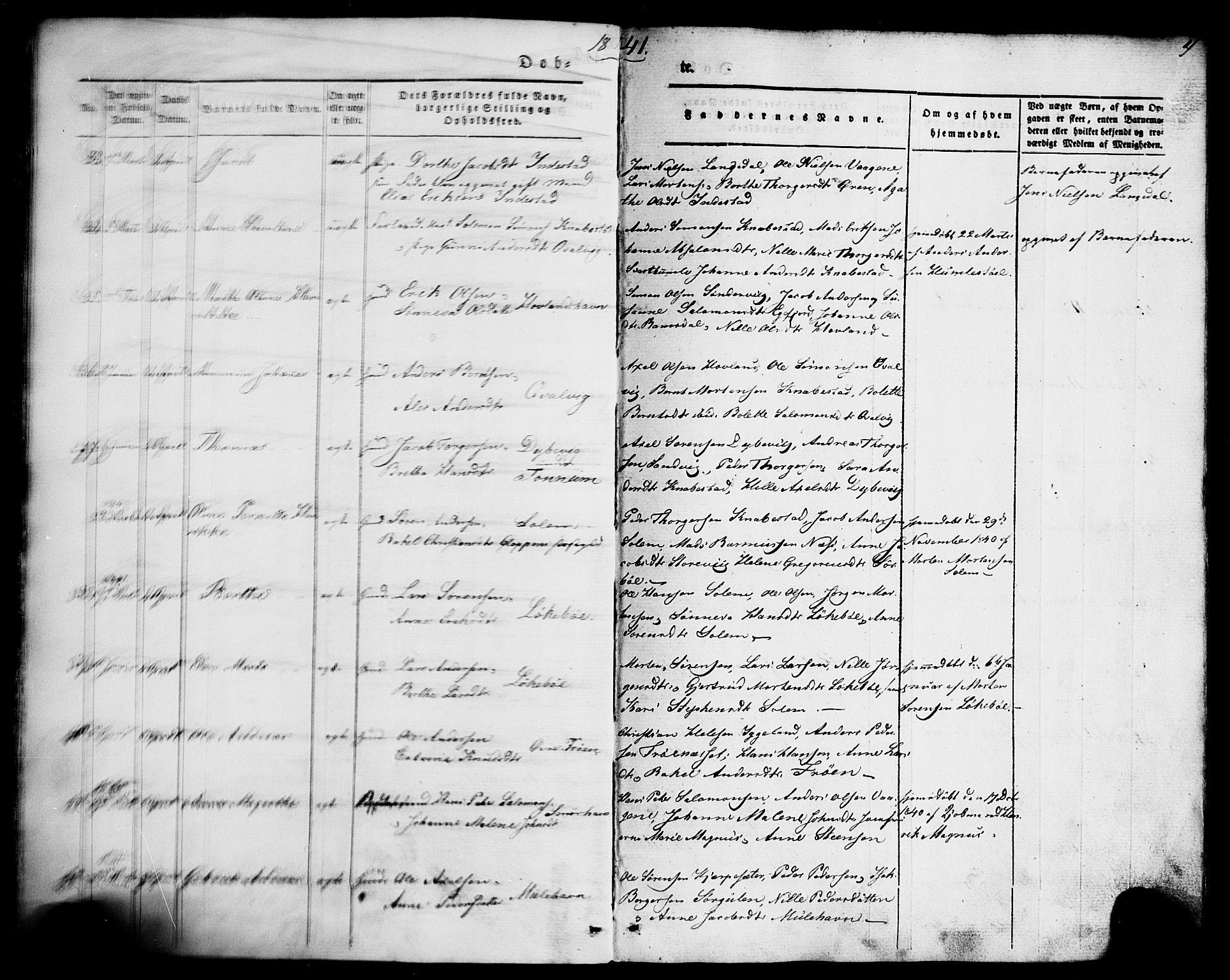 Kinn sokneprestembete, AV/SAB-A-80801/H/Haa/Haaa/L0005: Parish register (official) no. A 5, 1841-1857, p. 4