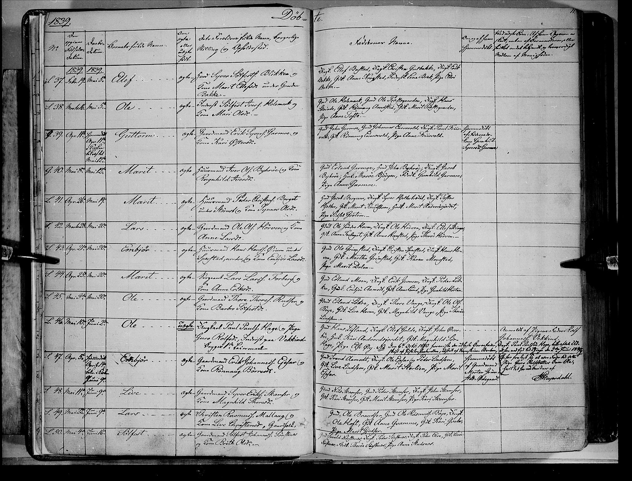 Lom prestekontor, SAH/PREST-070/K/L0006: Parish register (official) no. 6A, 1837-1863, p. 11