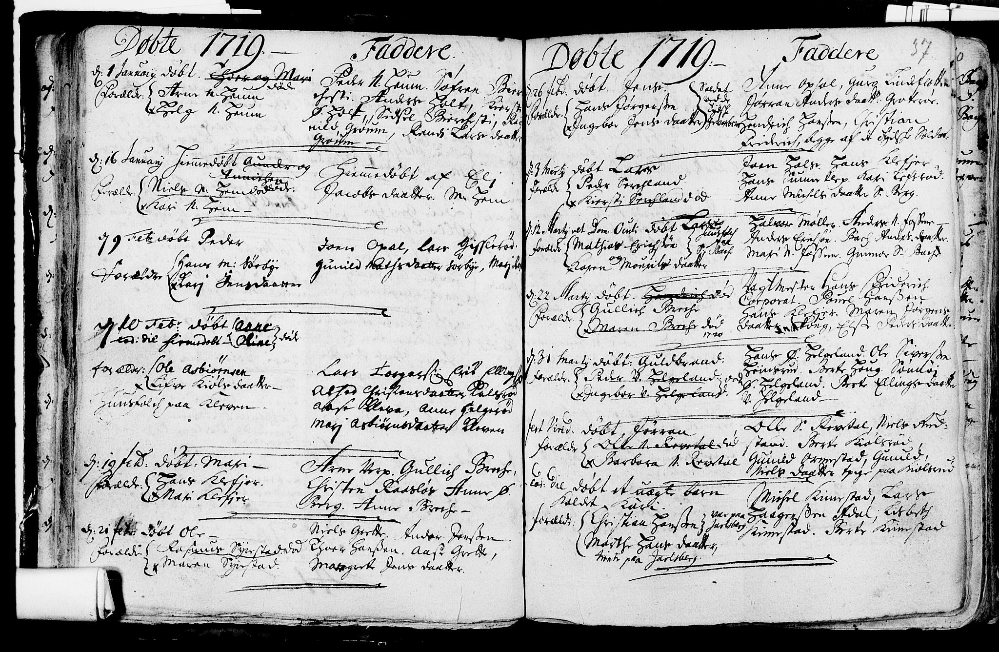 Våle kirkebøker, SAKO/A-334/F/Fa/L0002: Parish register (official) no. I 2, 1705-1732, p. 37