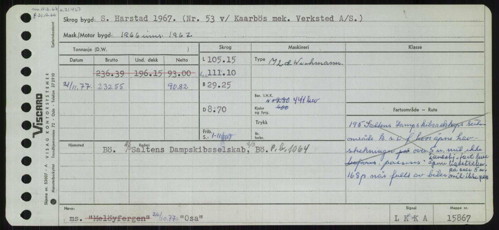 Sjøfartsdirektoratet med forløpere, Skipsmålingen, AV/RA-S-1627/H/Ha/L0004/0002: Fartøy, Mas-R / Fartøy, Odin-R, p. 141