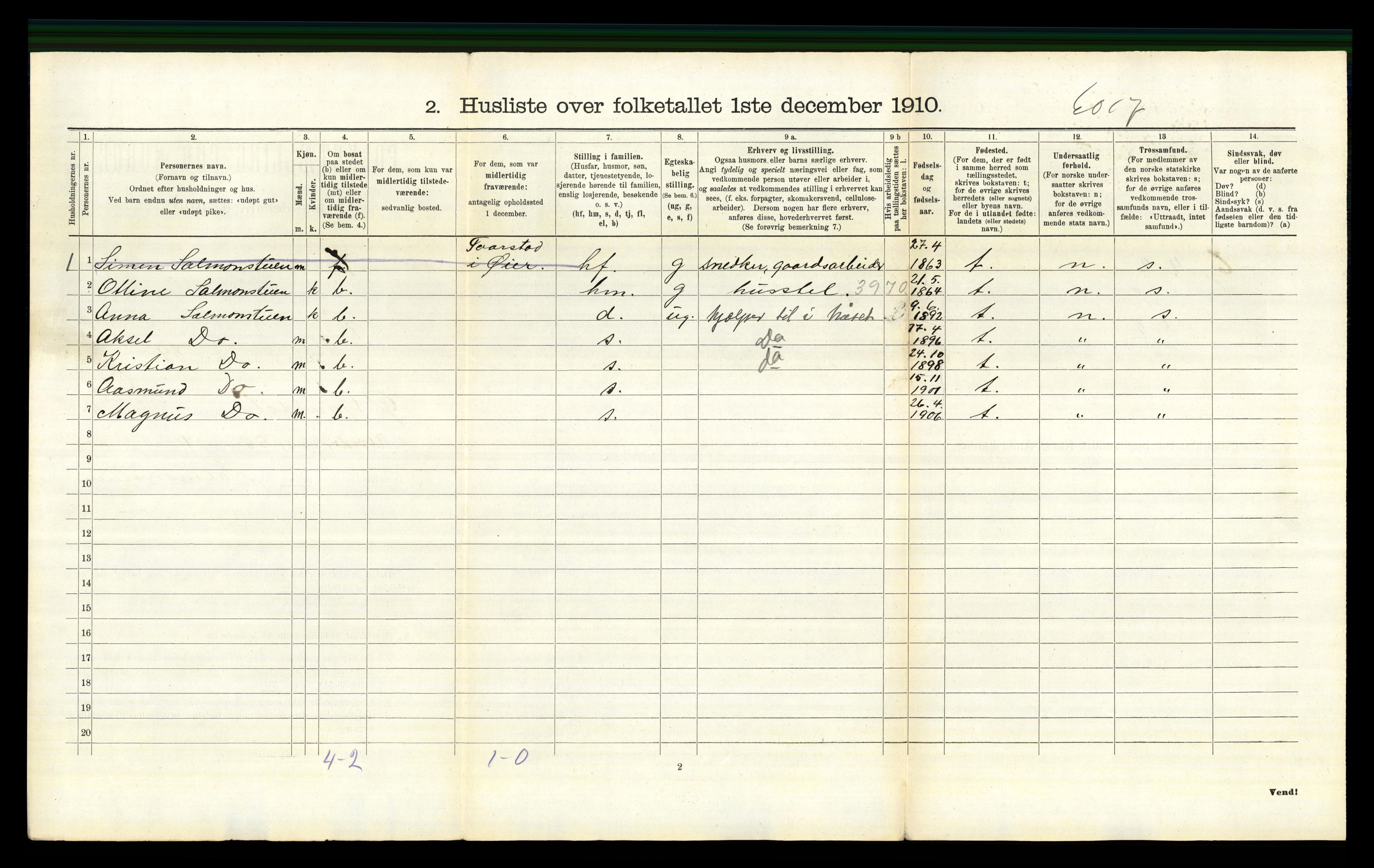 RA, 1910 census for Østre Gausdal, 1910, p. 835