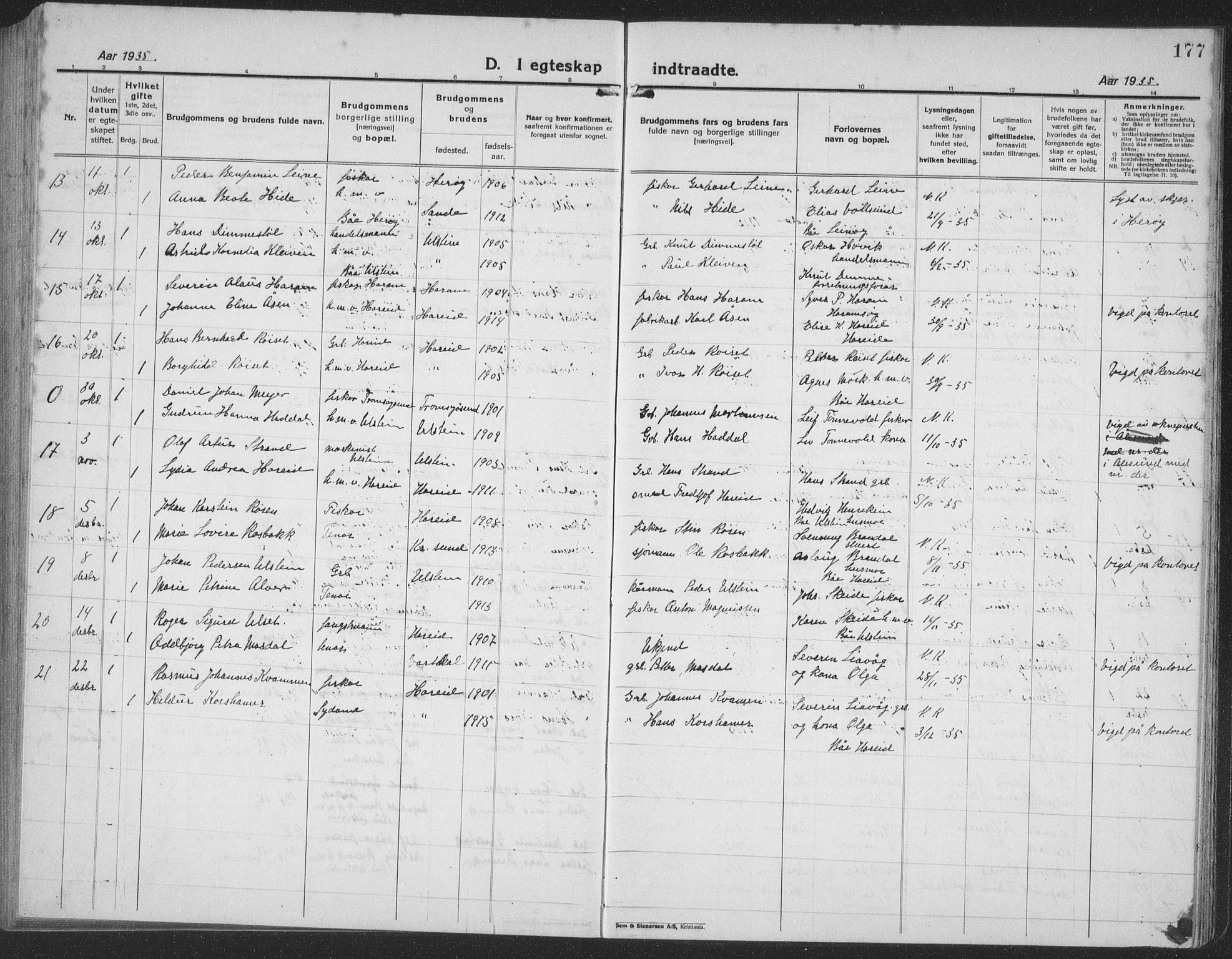 Ministerialprotokoller, klokkerbøker og fødselsregistre - Møre og Romsdal, AV/SAT-A-1454/509/L0113: Parish register (copy) no. 509C03, 1923-1939, p. 177