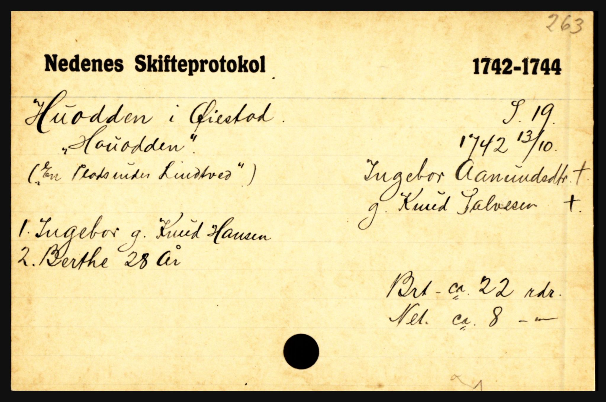 Nedenes sorenskriveri før 1824, AV/SAK-1221-0007/H, p. 13311