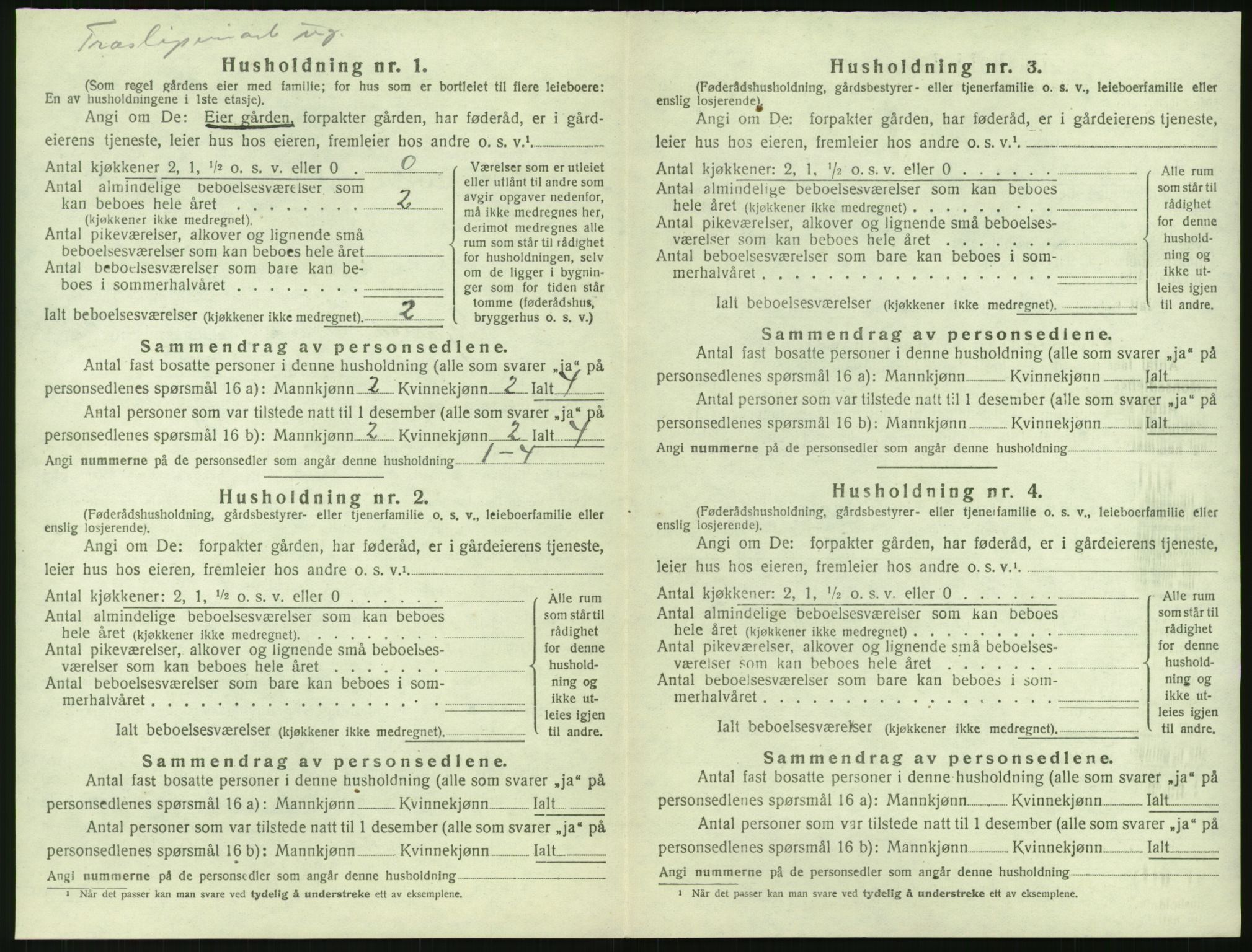 SAK, 1920 census for Gjerstad, 1920, p. 112