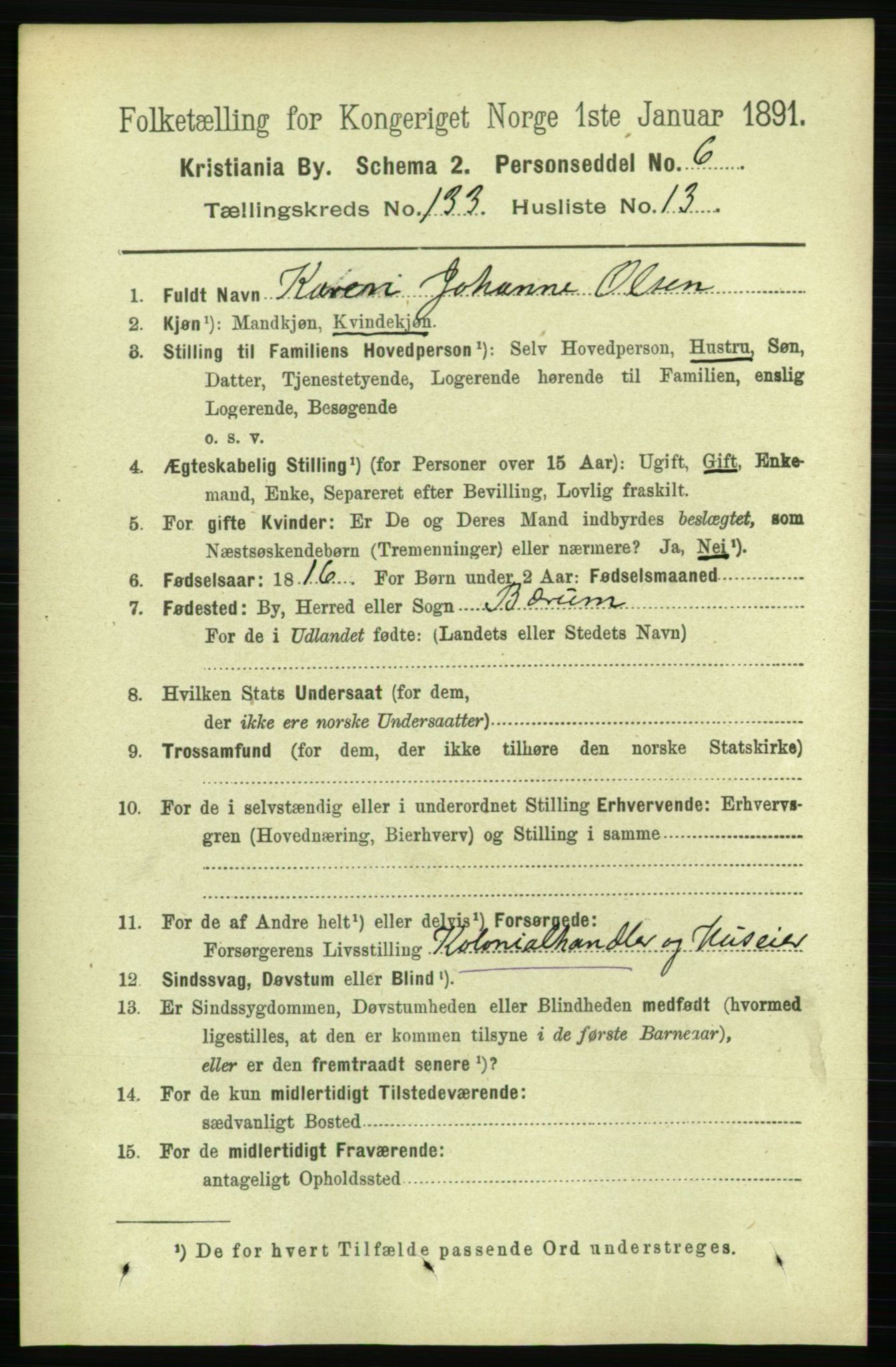 RA, 1891 census for 0301 Kristiania, 1891, p. 72691