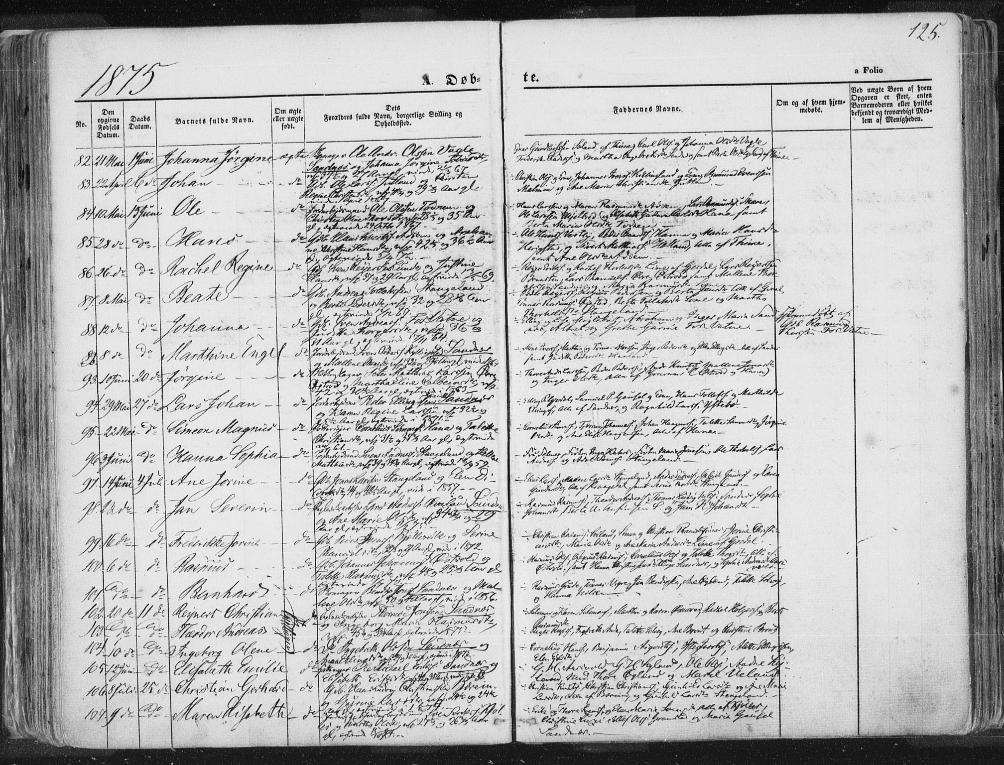 Høyland sokneprestkontor, AV/SAST-A-101799/001/30BA/L0010: Parish register (official) no. A 9.1, 1857-1877, p. 125